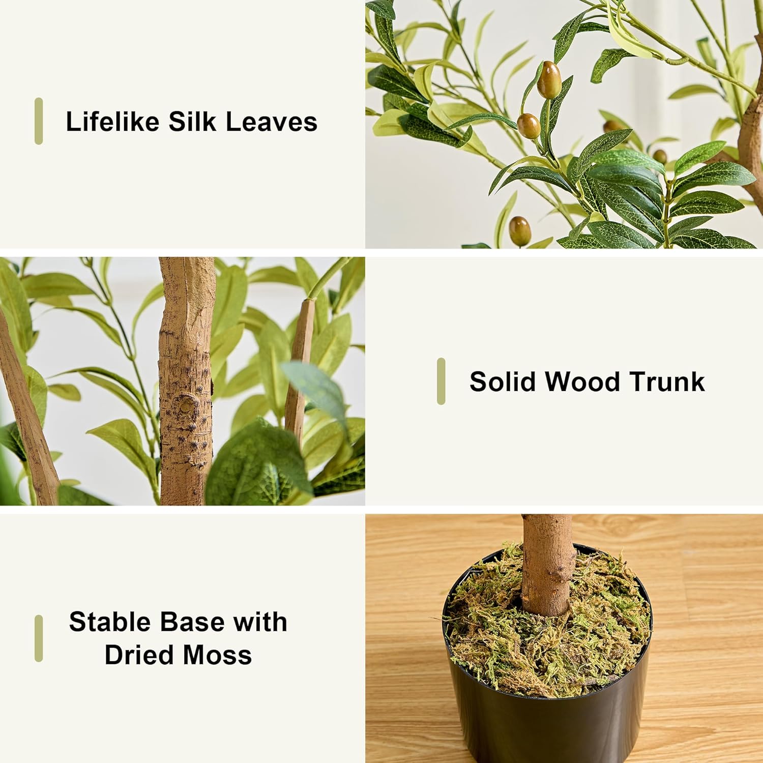 VECELO Artificial Ficus Tree with Sturdy Nursery Pot, 5FT and 6FT Faux Silk Plant - VECELO