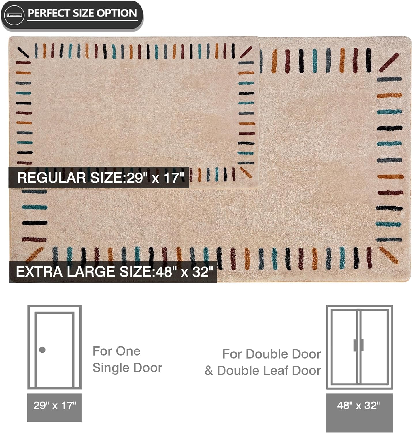 VECELO Outdoor Front Door Mat Outside Entrance, Low-Profile Welcome Mat