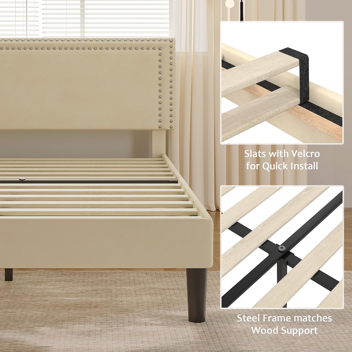 VECELO Modern Platform Bed Frame/Mattress Foundation