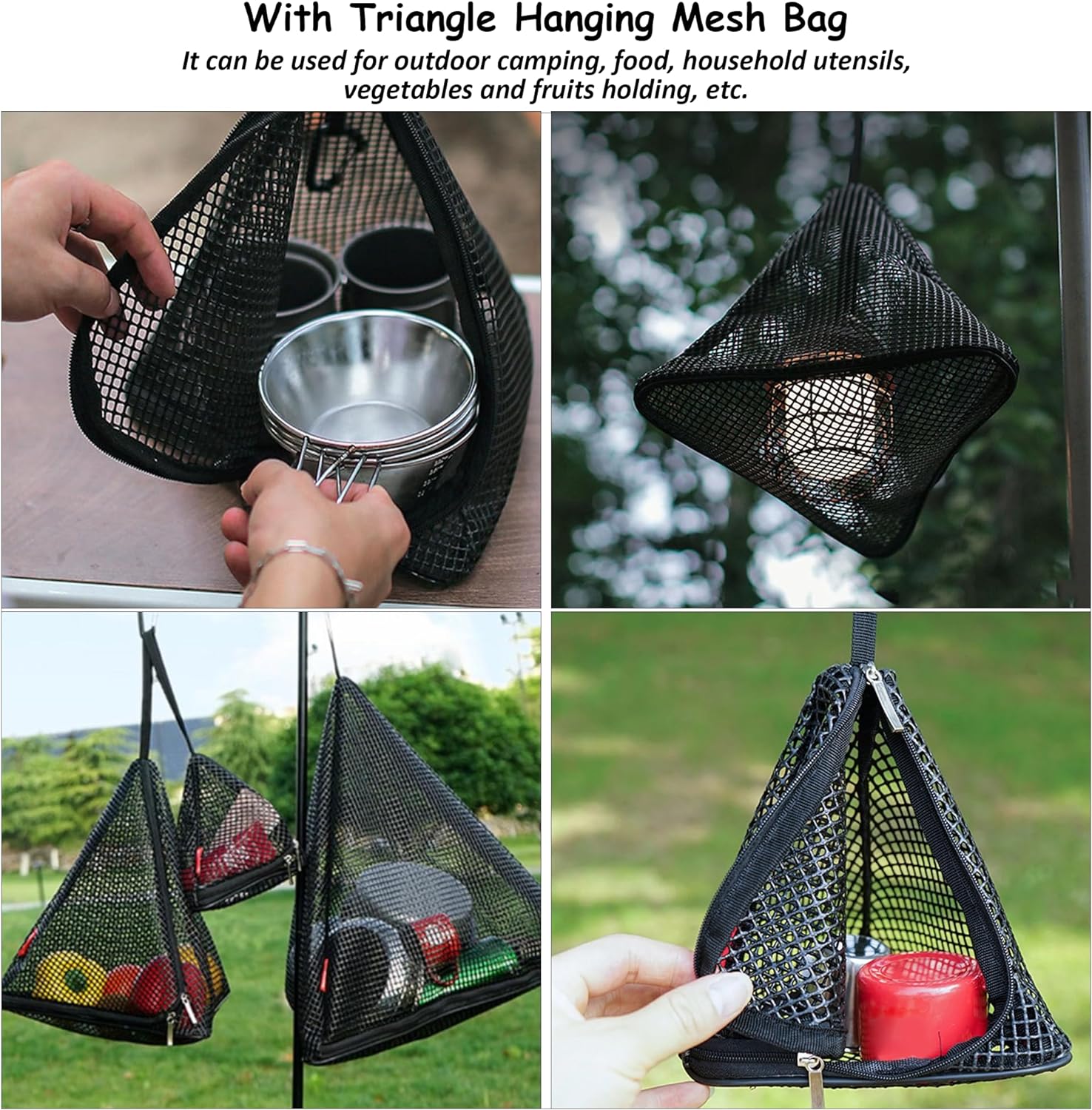 VECELO Folding Plastic Card Table Square with Mesh Bag