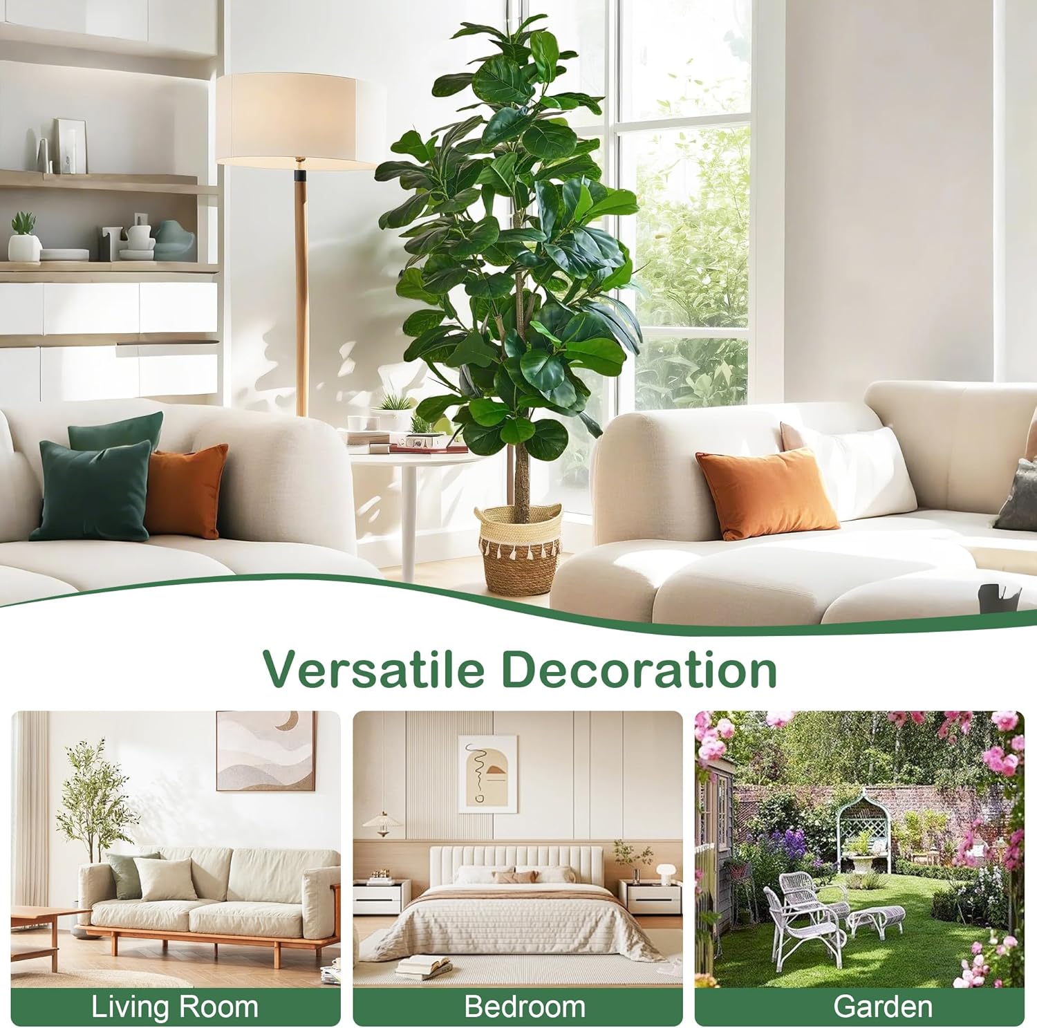 VECELO 6ft Artificial Fiddle Leaf Fig Tree