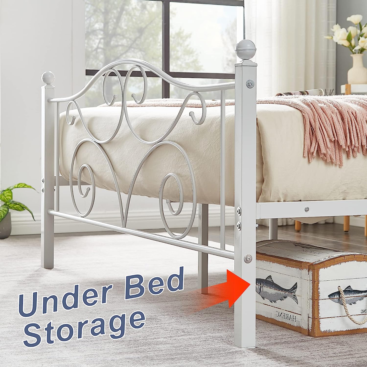 VECELO Classic Metal Bed Frame Mattress Foundation - VECELO