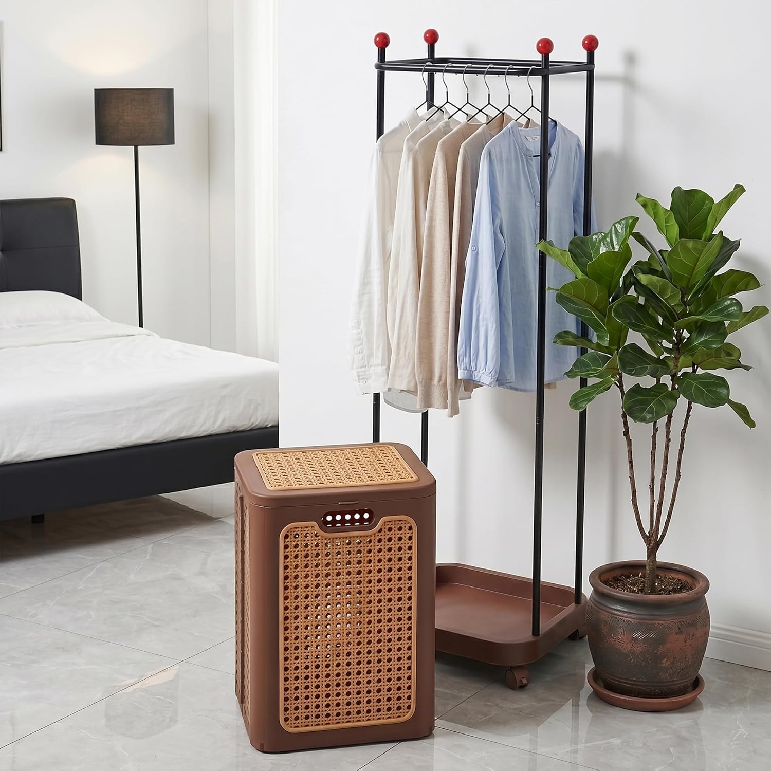 VECELO Laundry Hamper with Clothes Rack