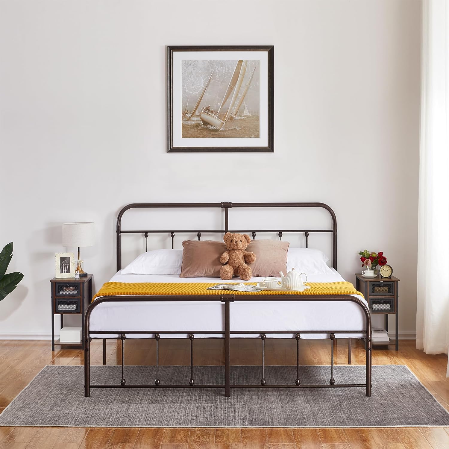 VECELO Metal Platform Bed Frame Mattress Foundation Modern&Simple Style