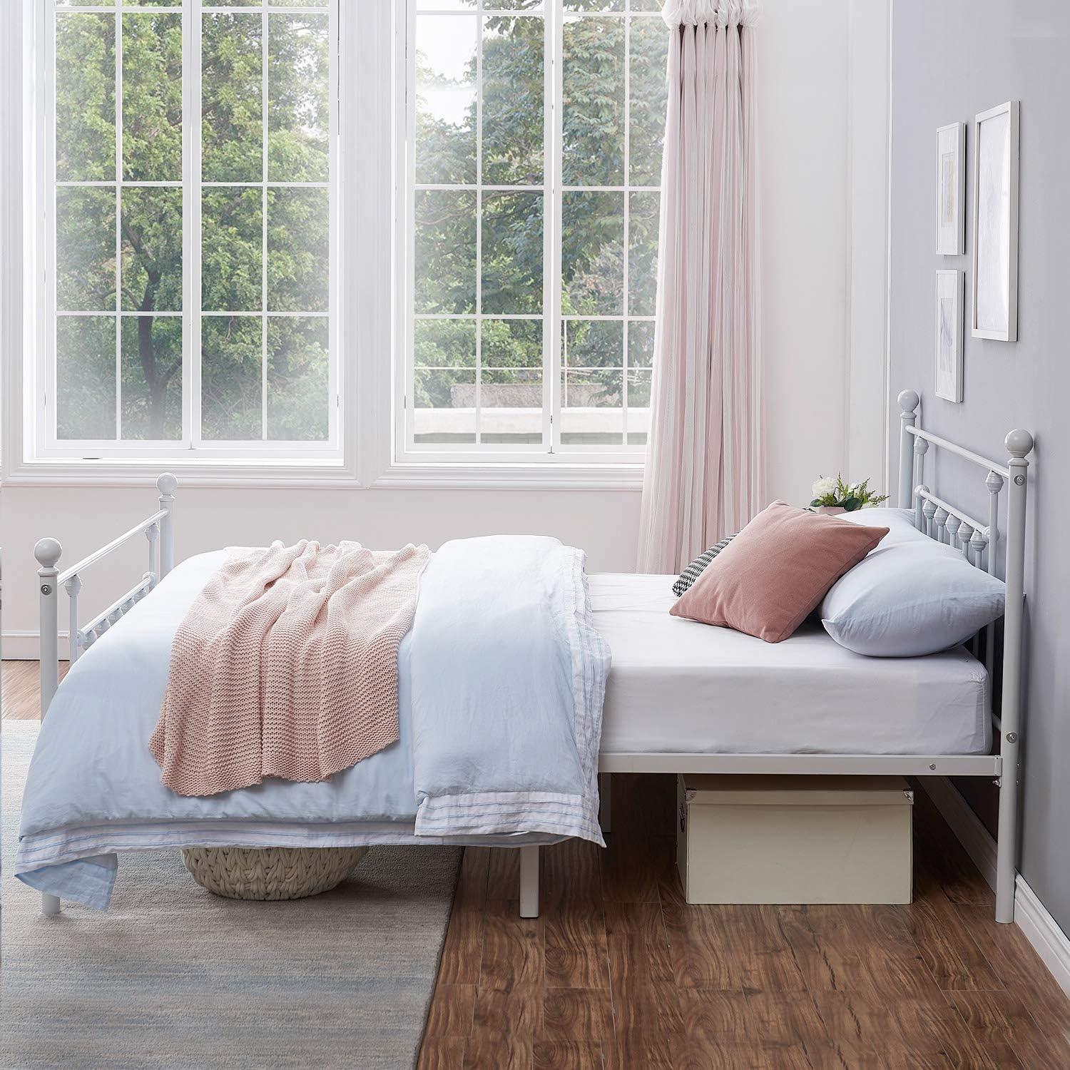 Modern Metal Platform Bed Frame Mattress Foundation with Headboard and Footboard