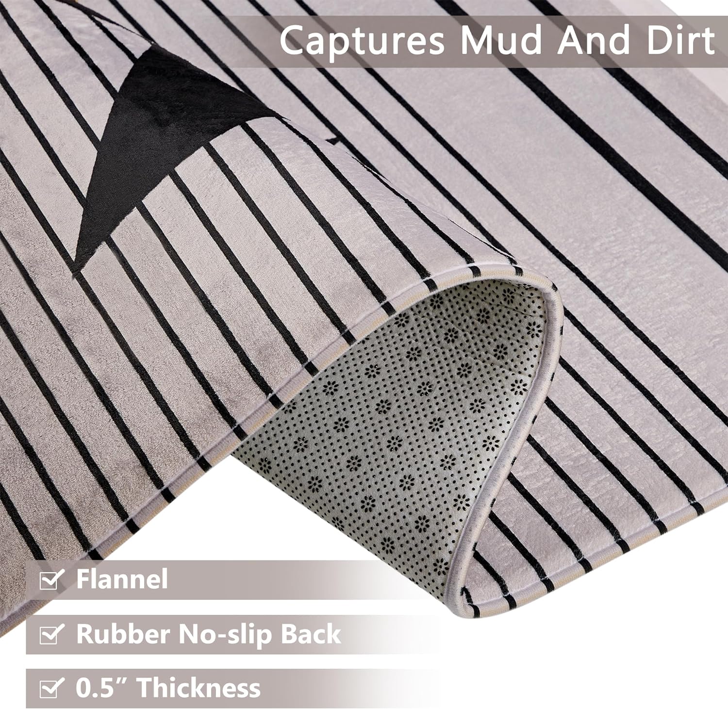 VECELO Front Door Mat Indoor Welcome Mat Outdoor, Absorbent Muddy Kitchen Rugs