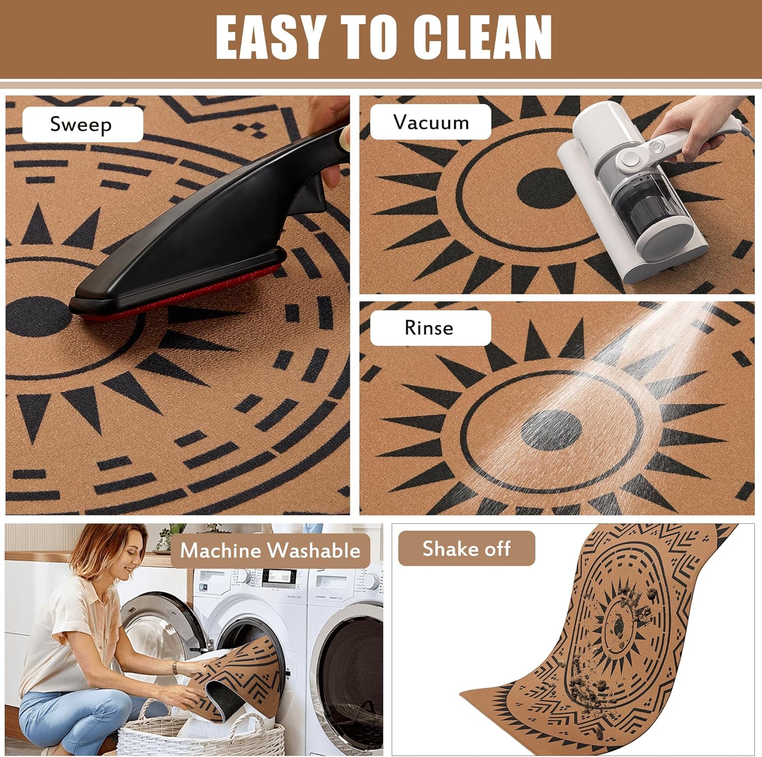 VECELO Front Door Mat Indoor Welcome Mat Outdoor, Absorbent Muddy Kitchen Rugs