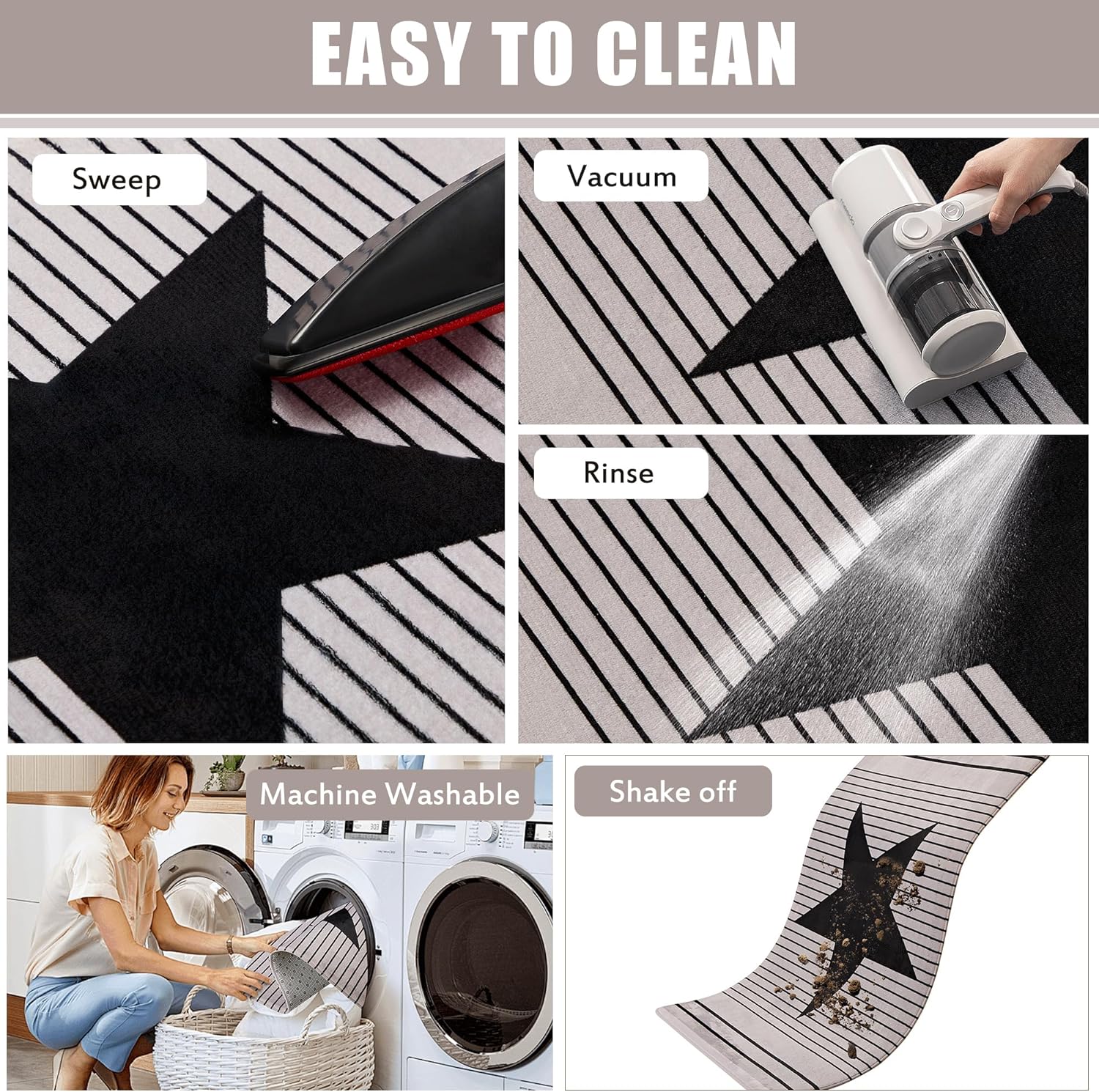 VECELO Front Door Mat Indoor Welcome Mat Outdoor, Absorbent Muddy Kitchen Rugs