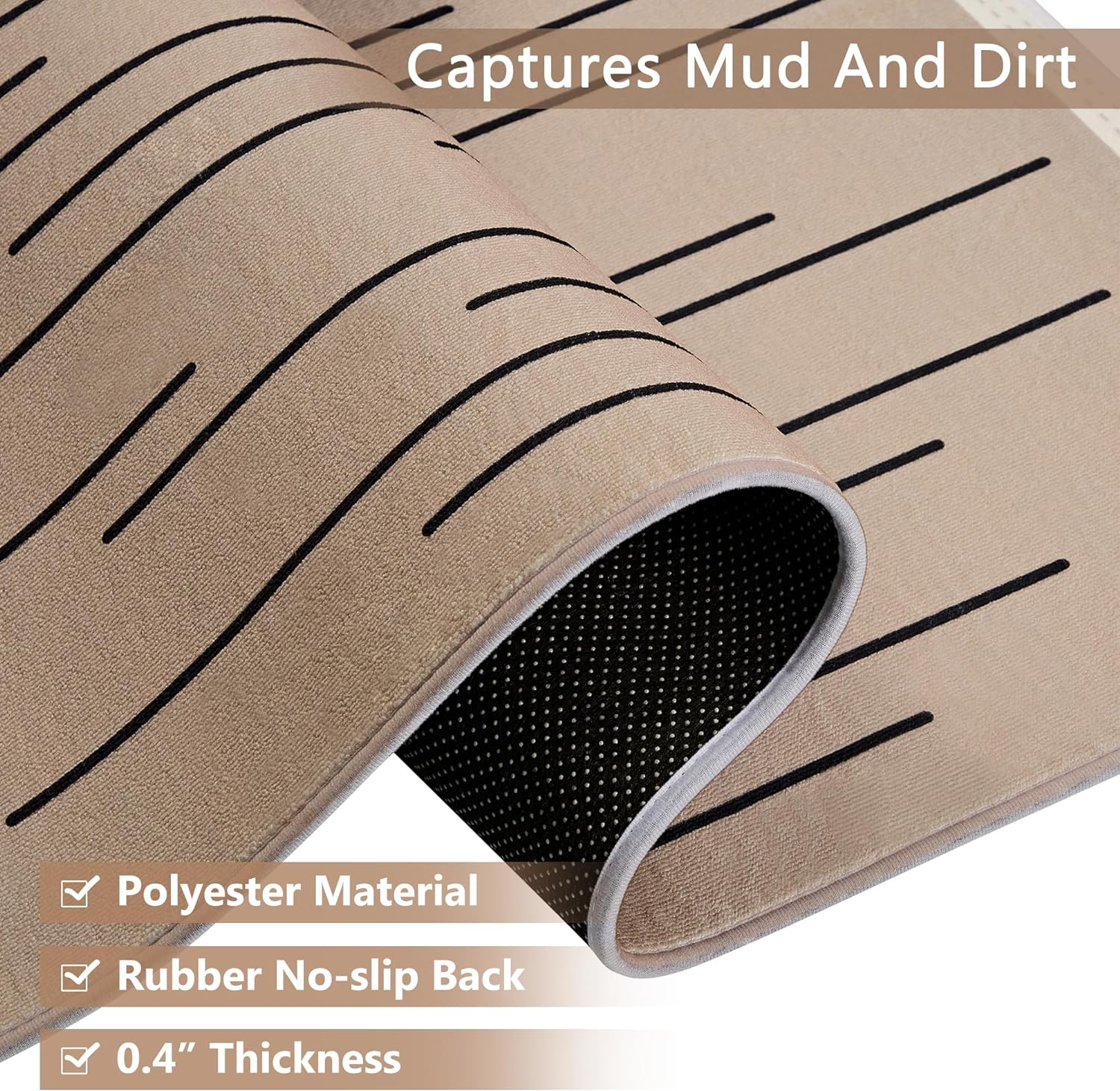 VECELO Front Door Mat Indoor Welcome Mat Outdoor, Absorbent Muddy Kitchen Rugs