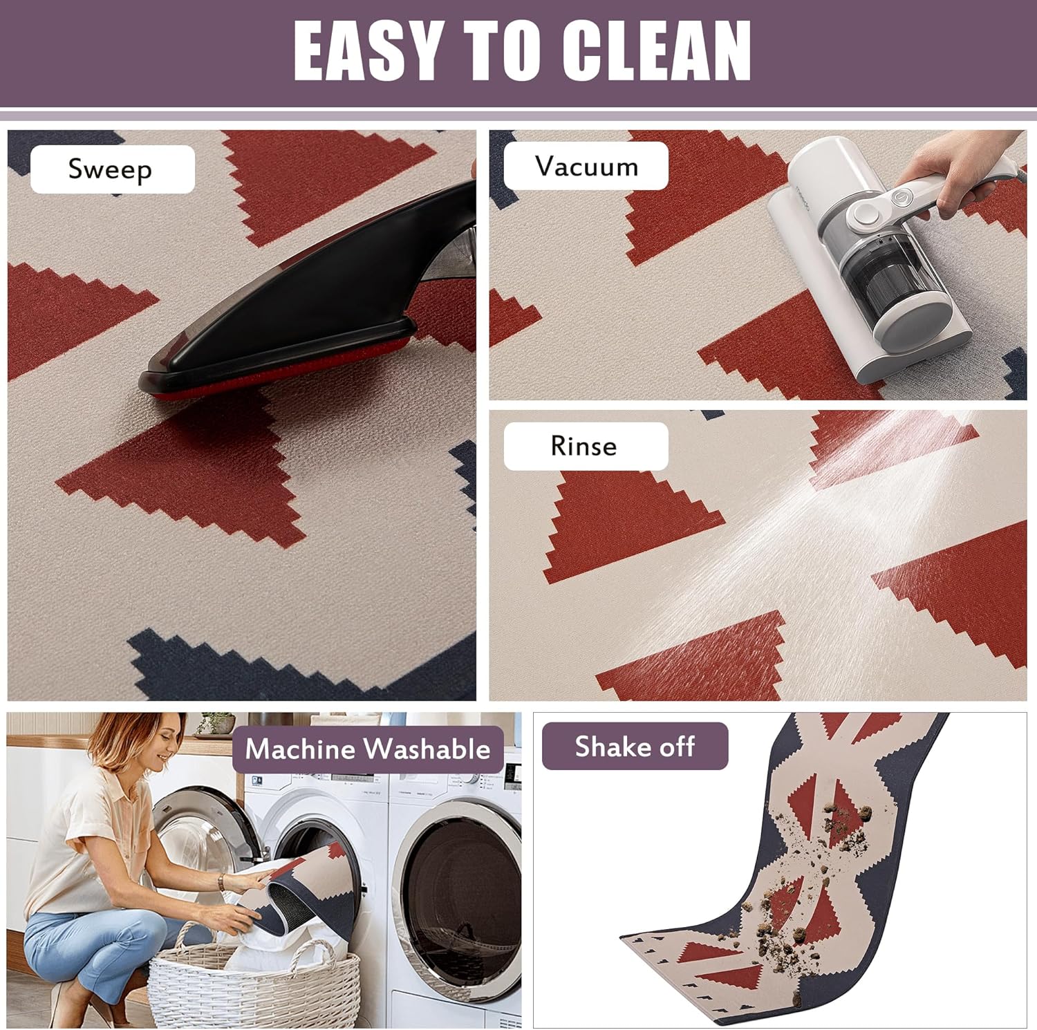 VECELO Front Door Mat Indoor Welcome Mat Outdoor, Absorbent Muddy Kitchen Rugs