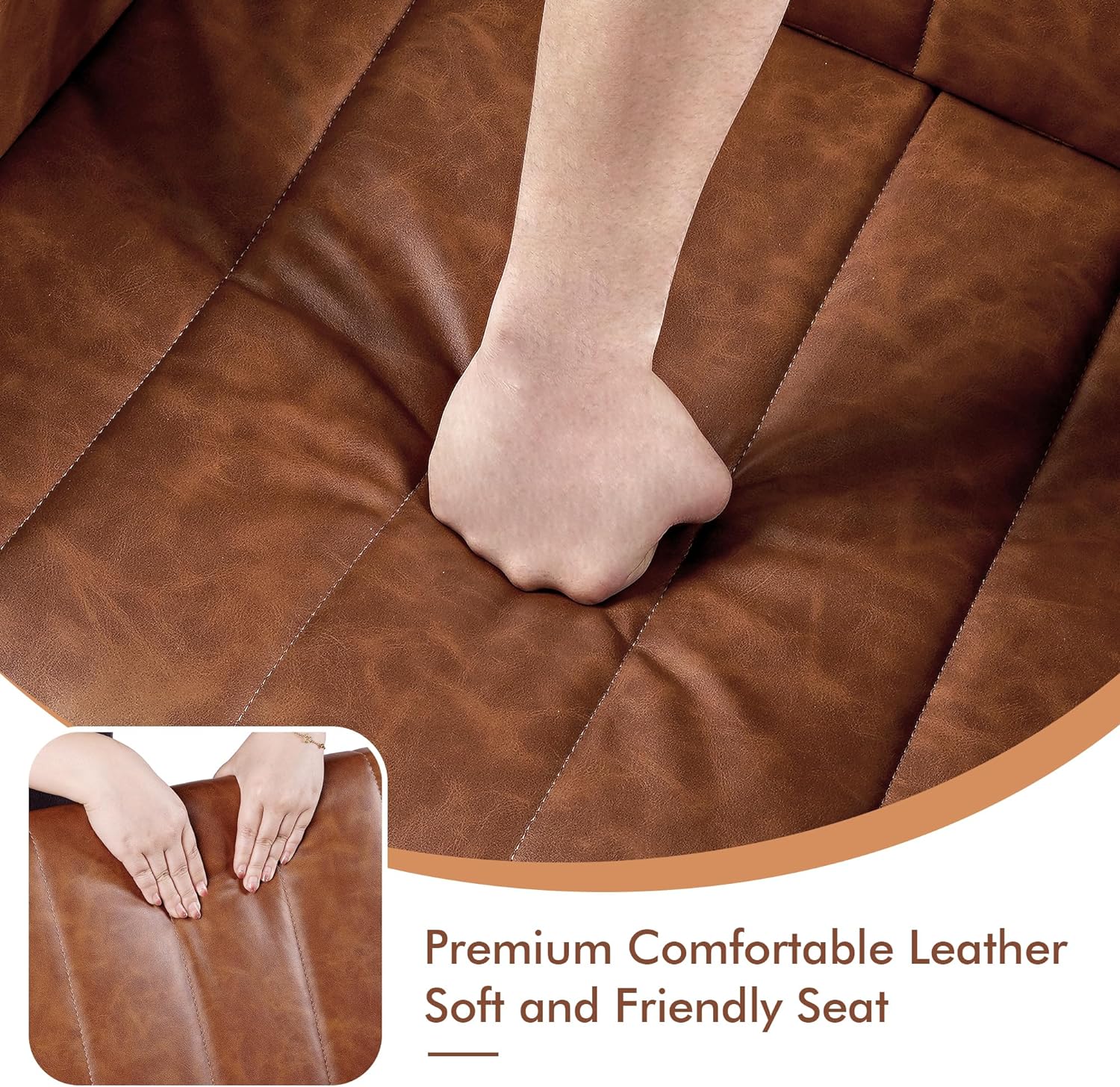 VECELO Rocking Chair Upholstered Nursery Glider Rocker High Backrest Comfy Armchair with Side Pocket and USB Port