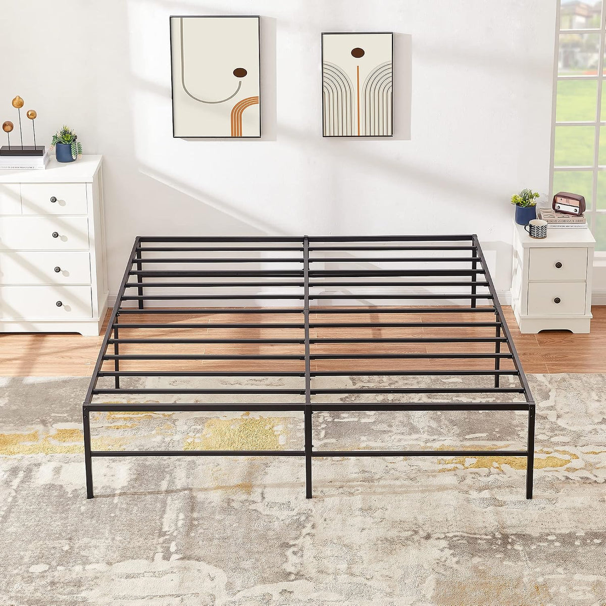 VECELO 18" Metal Platform Tall Bed Frame