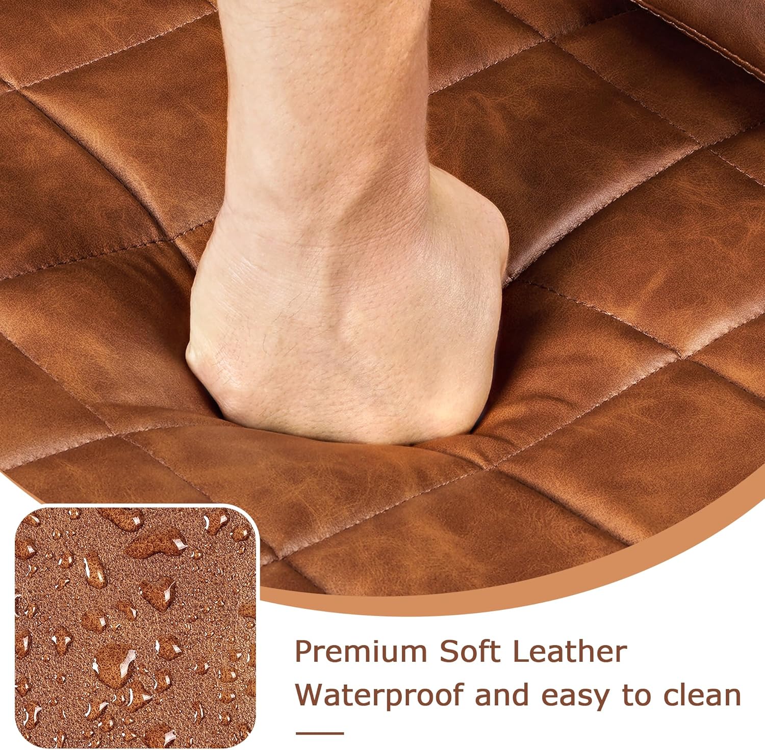 VECELO Rocking Chair Nursery Leather Glider Rocker with High Backrest