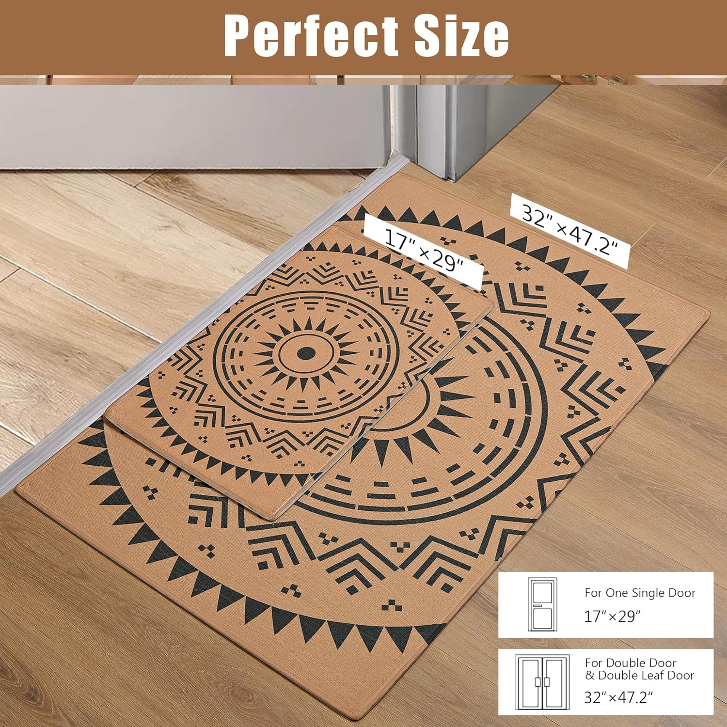 VECELO Front Door Mat Indoor Welcome Mat Outdoor, Absorbent Muddy Kitchen Rugs