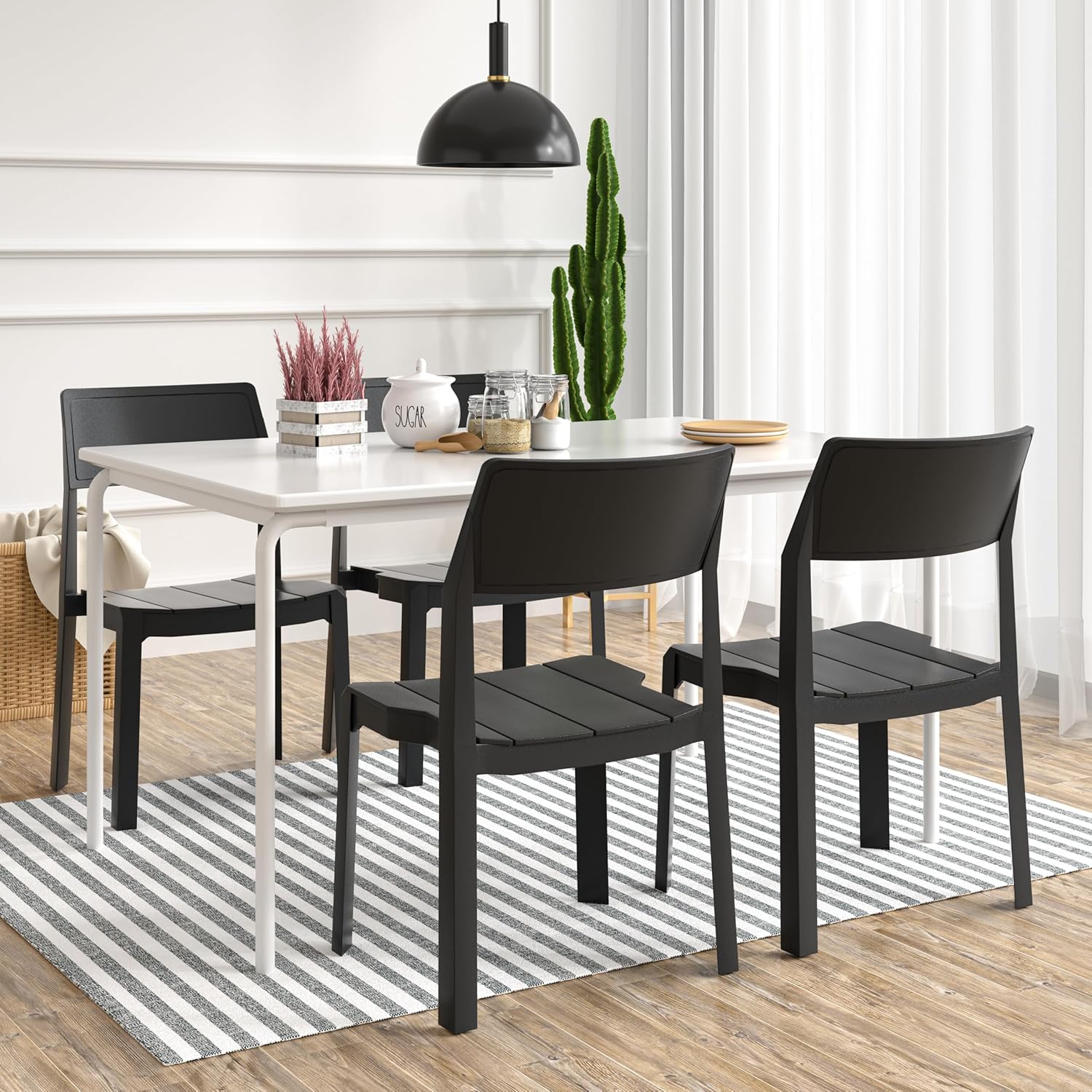 Dining Room Plastic Dining Table With Chairs Set VECELO Dining