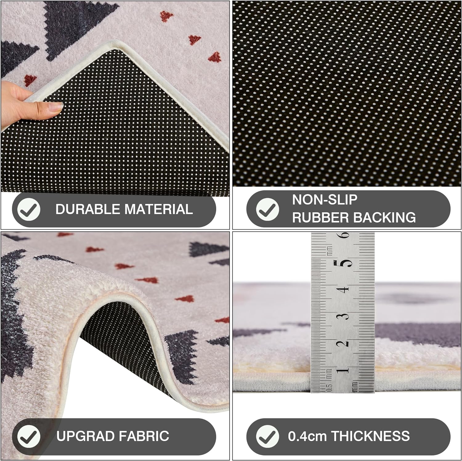 VECELO Outdoor Front Door Mat Outside Entrance, Low-Profile Welcome Mat