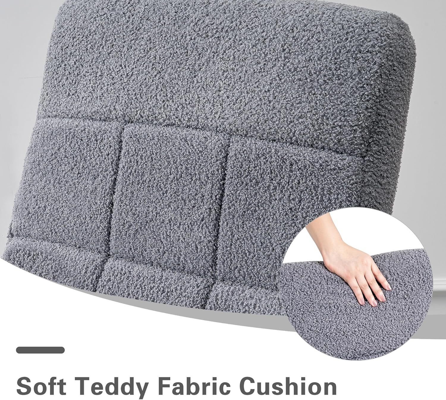 VECELO High Back Nursery Rocking Chair with Foot Rest, Teddy Upholstered Reclining Glider Rocker