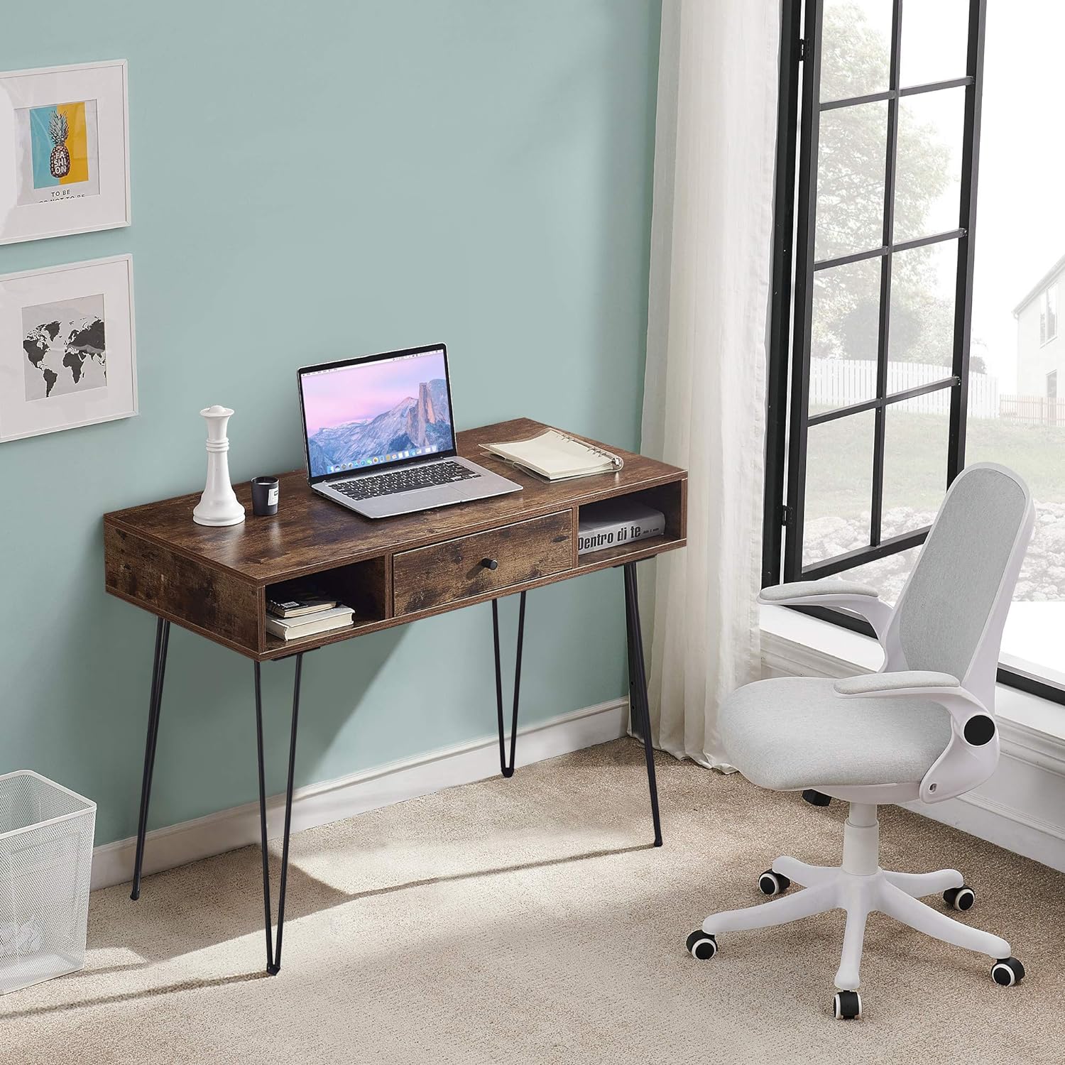 VECELO 39.3" Home Office Work Table with Drawers Computer Desk - VECELO