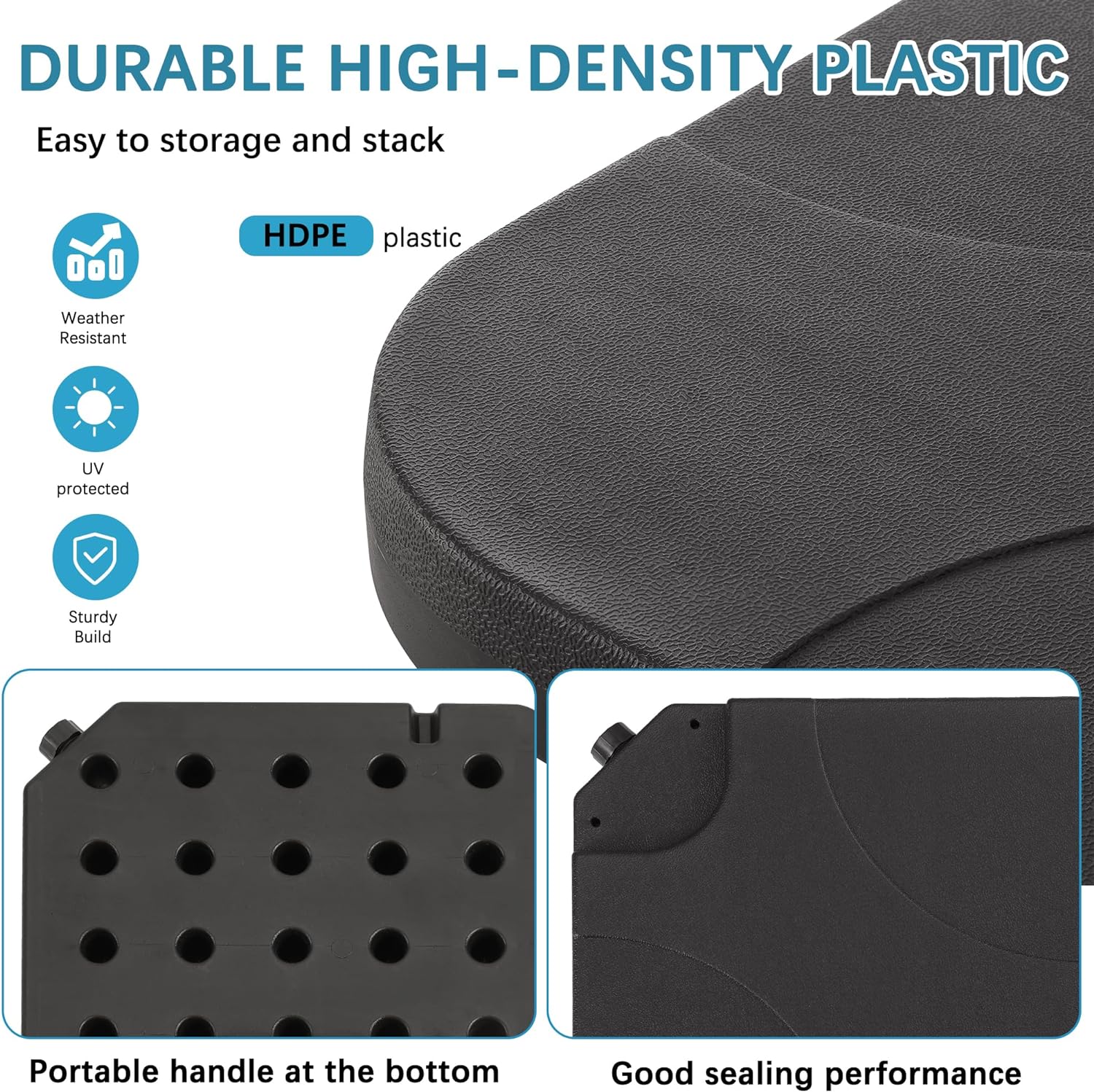 VECELO 4-Piece Heavy-Duty Cantilever Offset Patio Umbrella Base/Stand Outdoor - VECELO