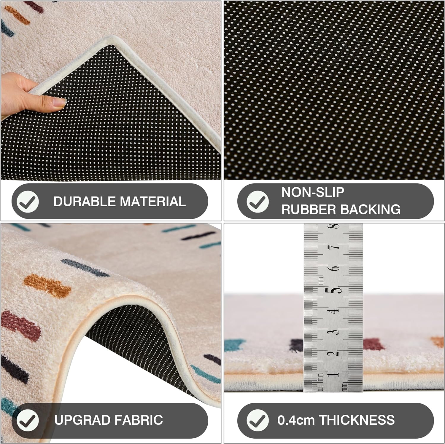 VECELO Outdoor Front Door Mat Outside Entrance, Low-Profile Welcome Mat