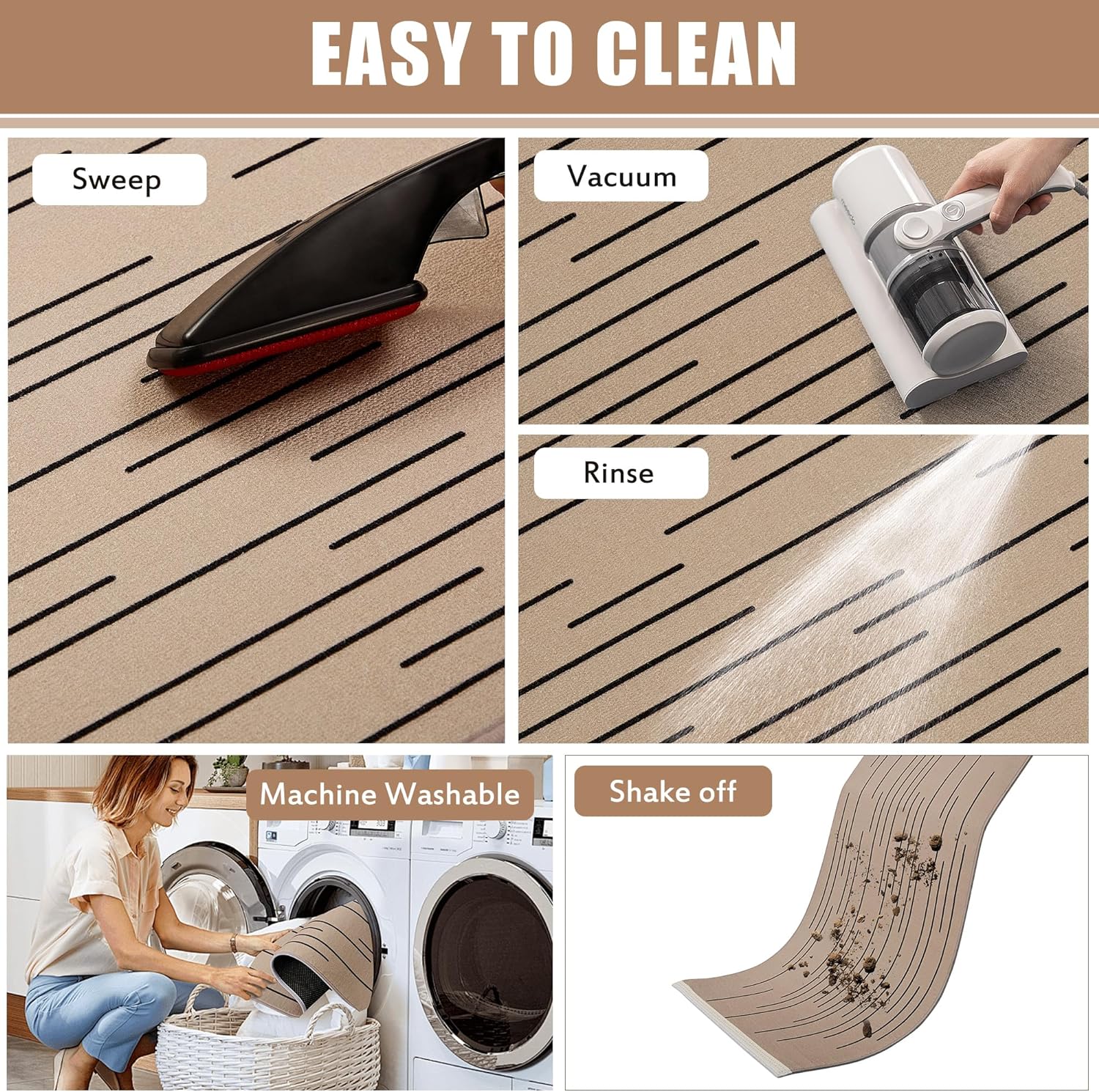 VECELO Front Door Mat Indoor Welcome Mat Outdoor, Absorbent Muddy Kitchen Rugs