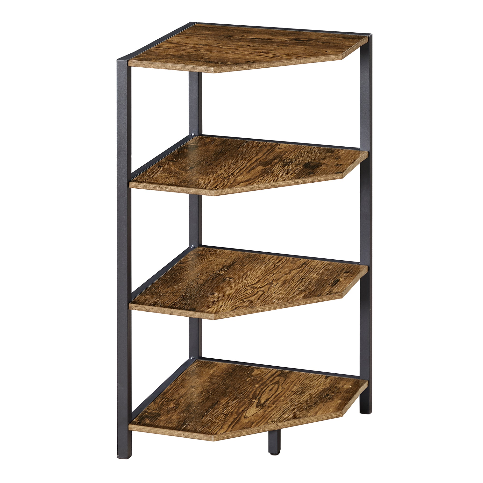 VECELO 31" Tall Corner Shelf/4-Tier Display Shelves with Metal Frame