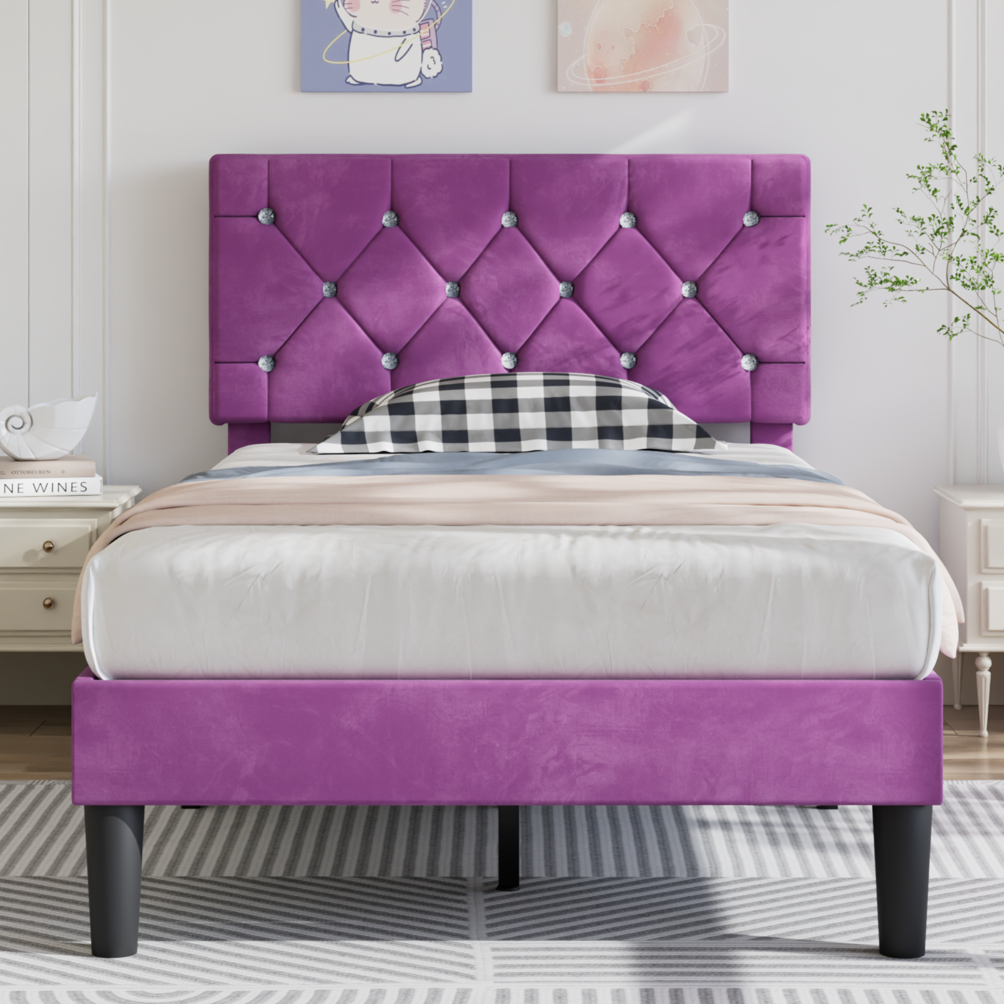 VECELO Twin Size Bed Frame
