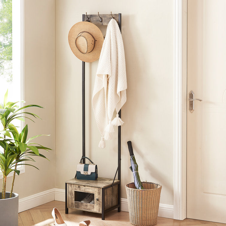 VECELO Tall Clothes Stand Freestanding with Shoe Storage Entryway Coat Rack