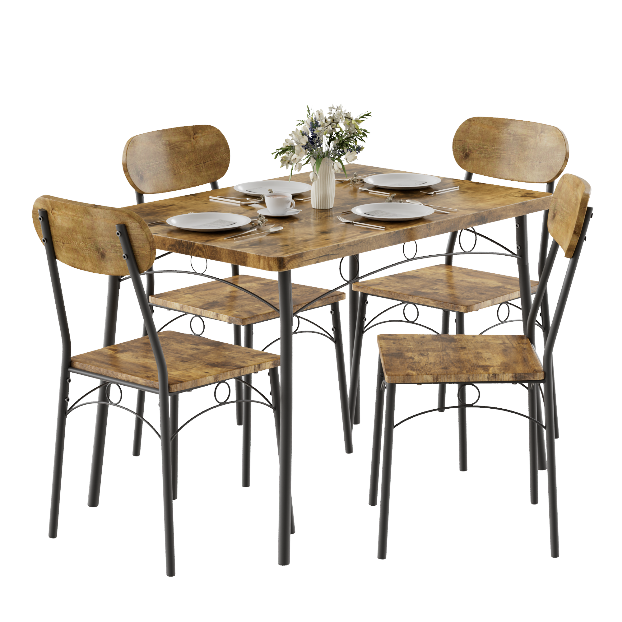 Farmhouse Dining Set Art Van Table And Chairs Rustic French Country FARMHOUSE TABLE 6-piece SET Wood Farm House