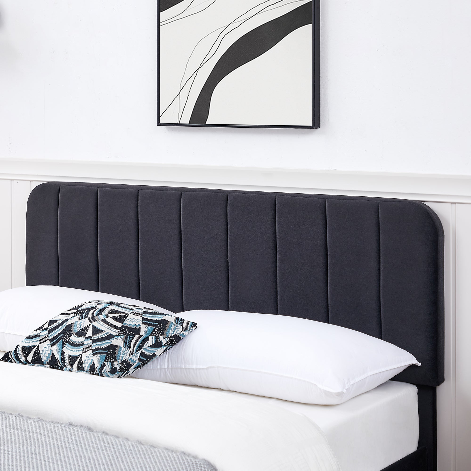 VECELO C Shaped End Side Table for Sofa Couch and Bed Snack TV Tray - VECELO