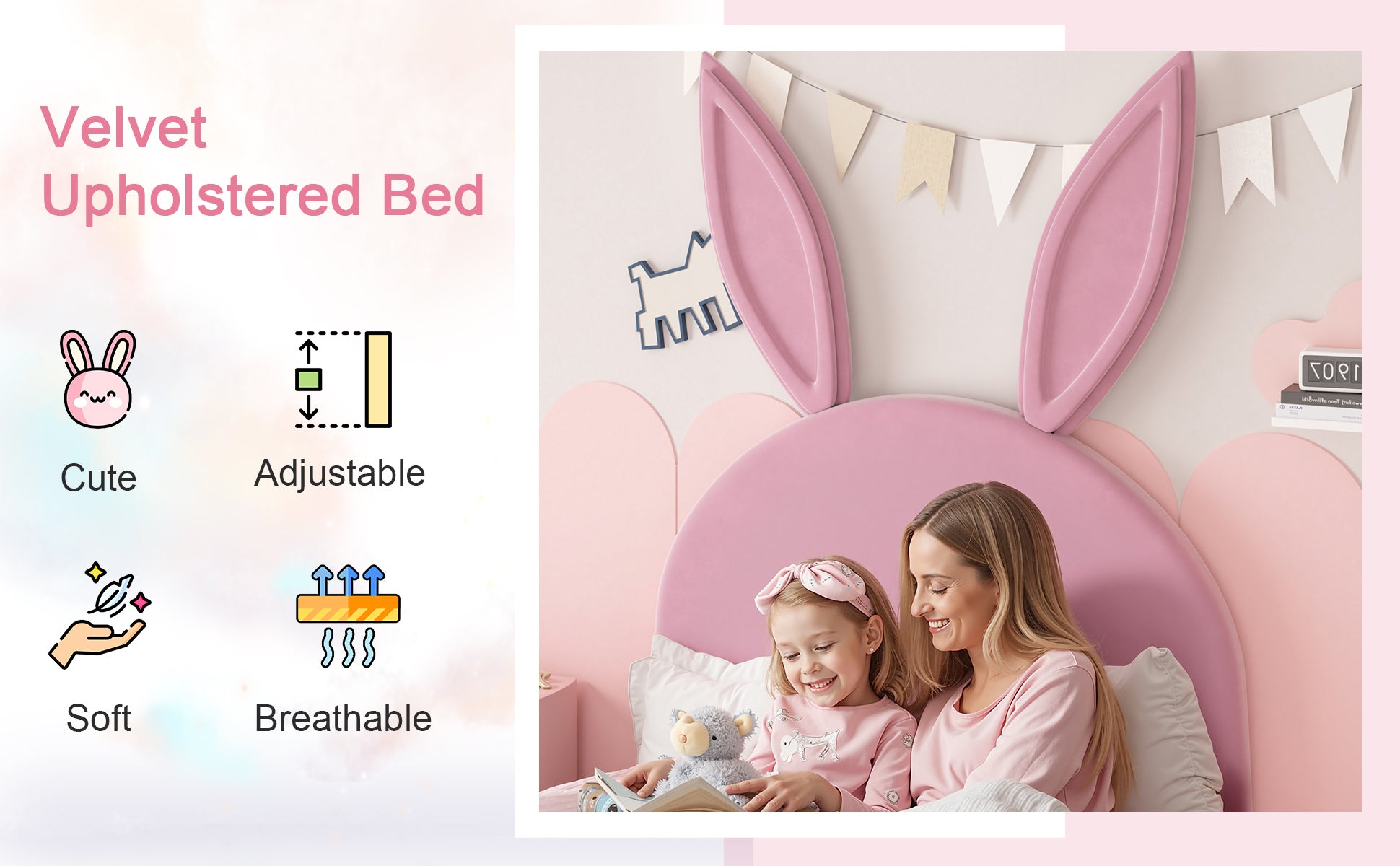 VECELO Twin Upholstered Bed Frame with Storage Drawer