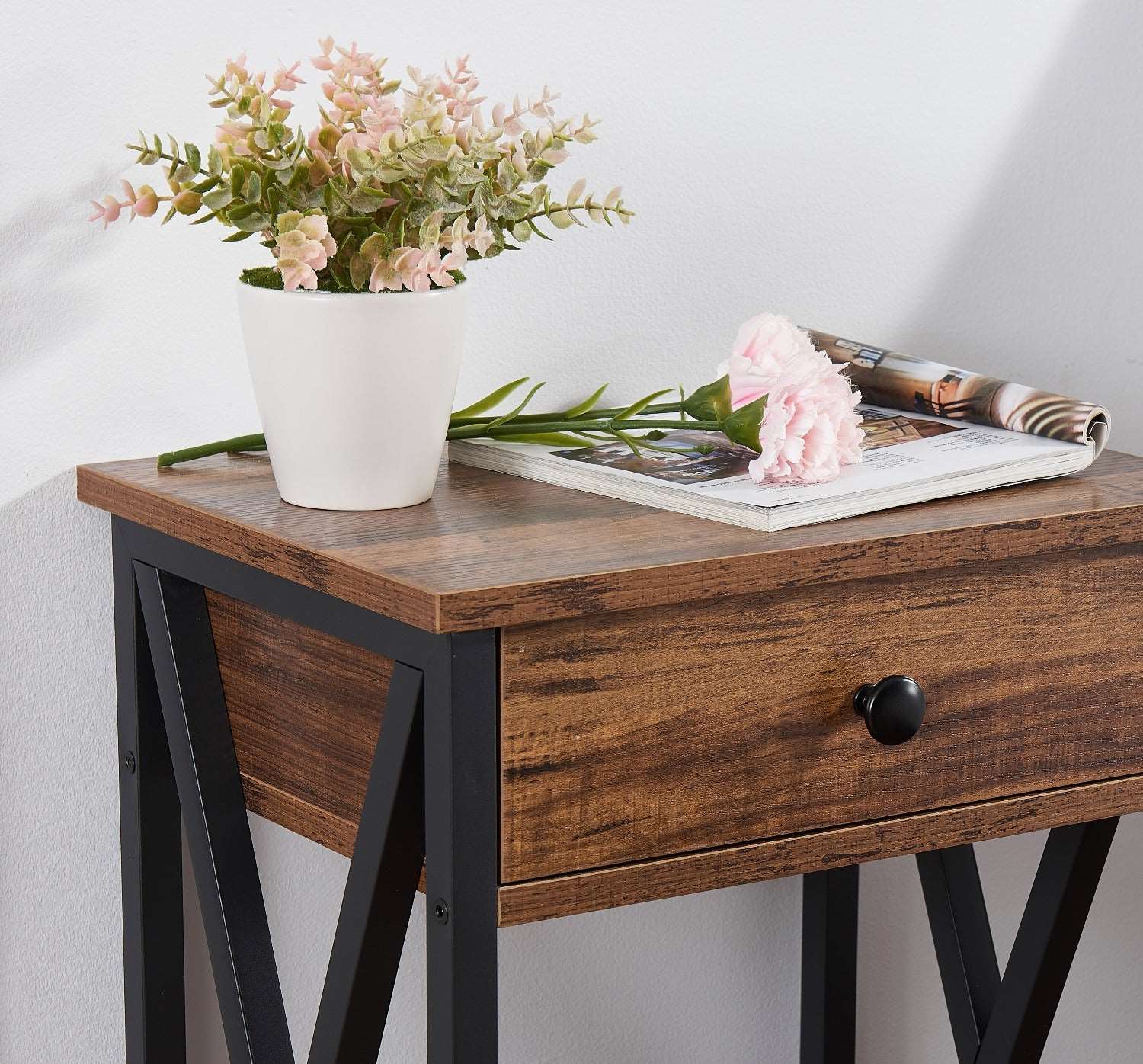 VECELO 27.6‘’ Tall Nightstand End Side Table, 1 pack/2 packs - VECELO