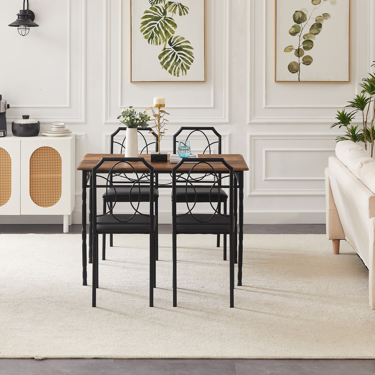 VECELO 5 Pieces Table Sets