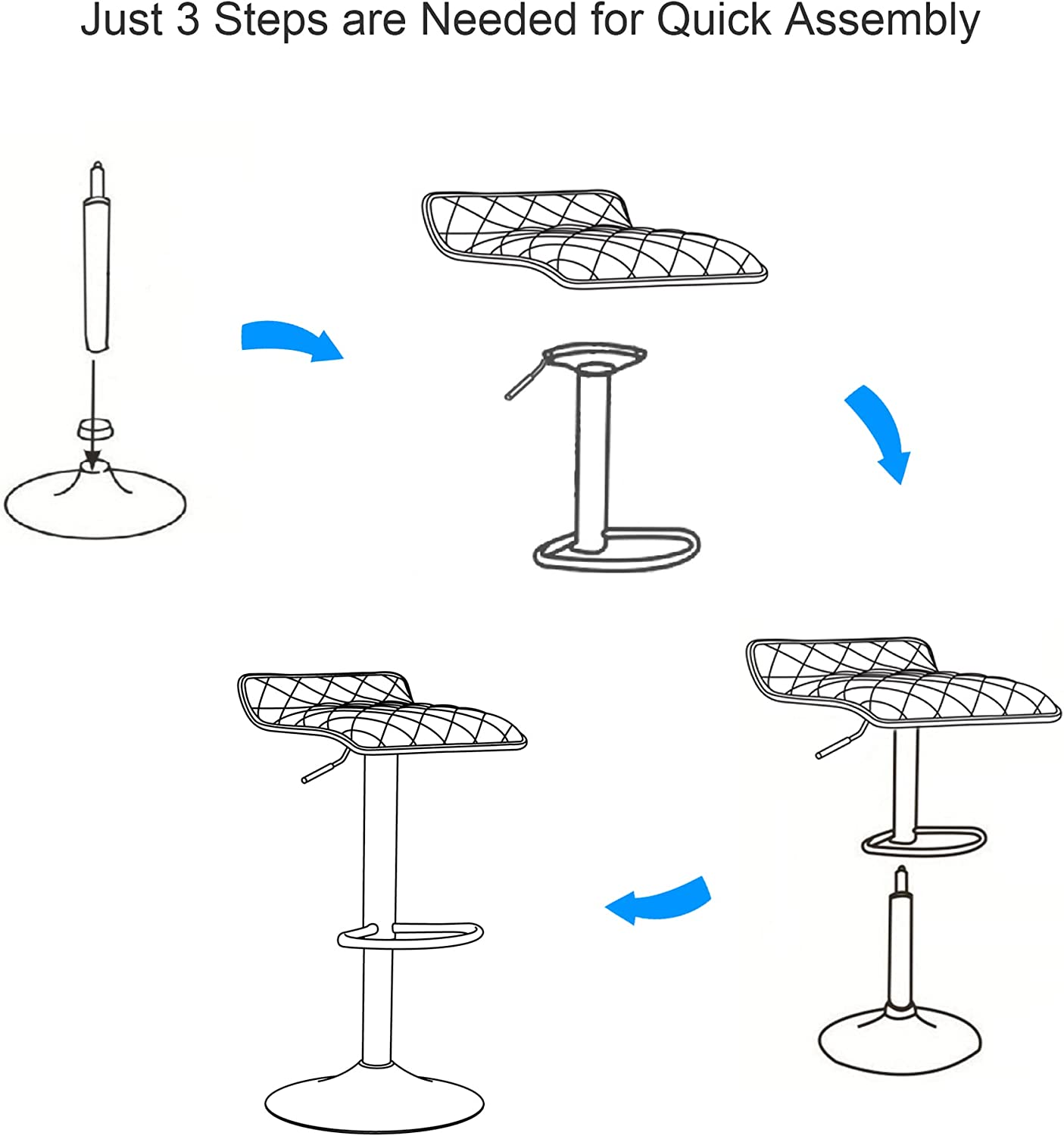 VECELO Bar Stools Set of 2, Kitchen Island Counter Height Bar Chairs - VECELO