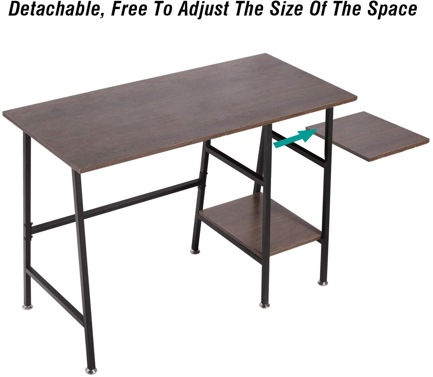 Office Computer Study Desk with 2 Tier Storage Shelves