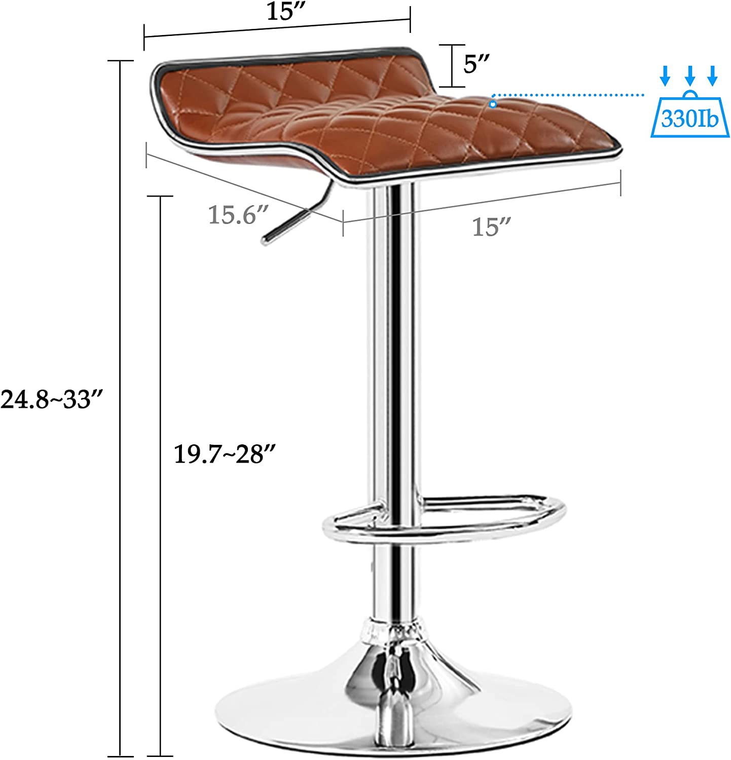 VECELO Bar Stools Set of 2, Kitchen Island Counter Height Bar Chairs - VECELO