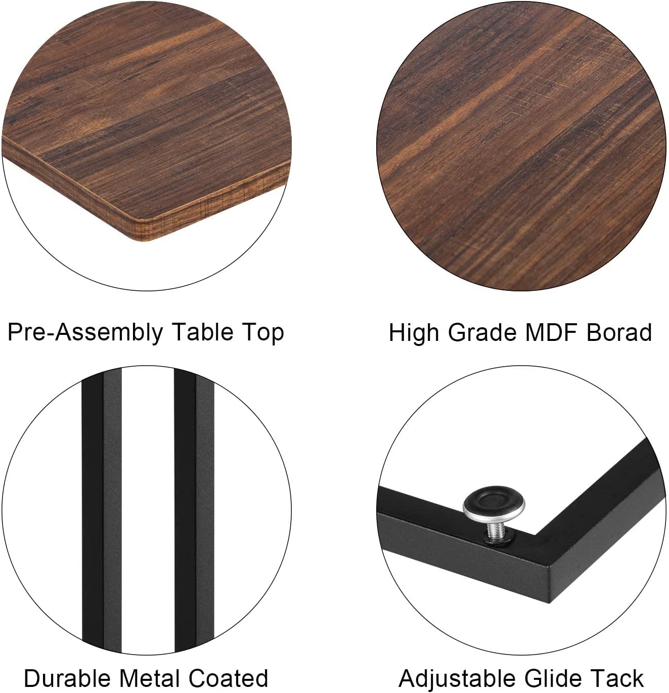 VECELO C Shaped End Side Table for Sofa Couch and Bed Snack TV Tray - VECELO