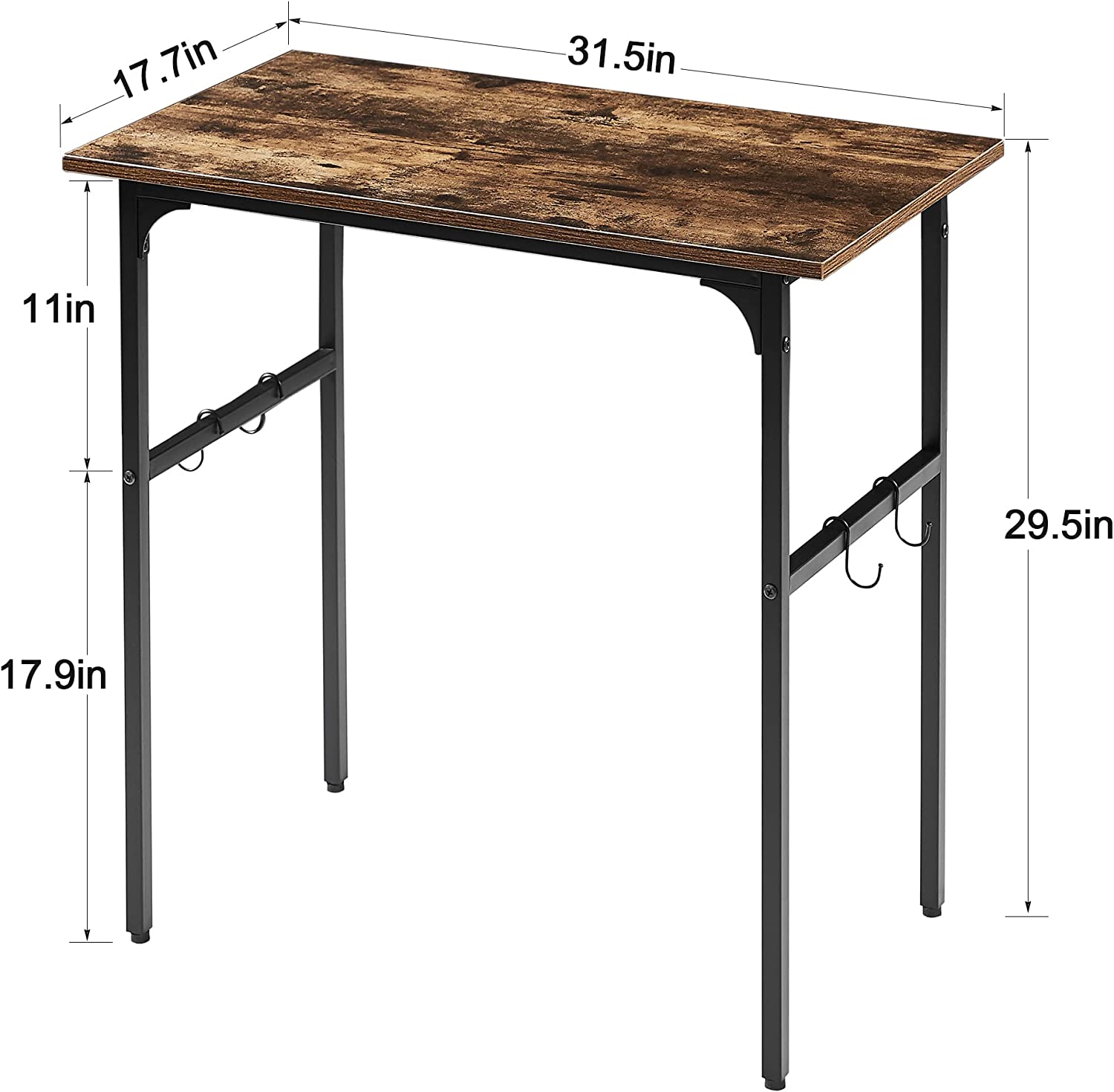 VECELO Industrial Simple Style Wood Table & Metal Frame Home Office Computer Desk