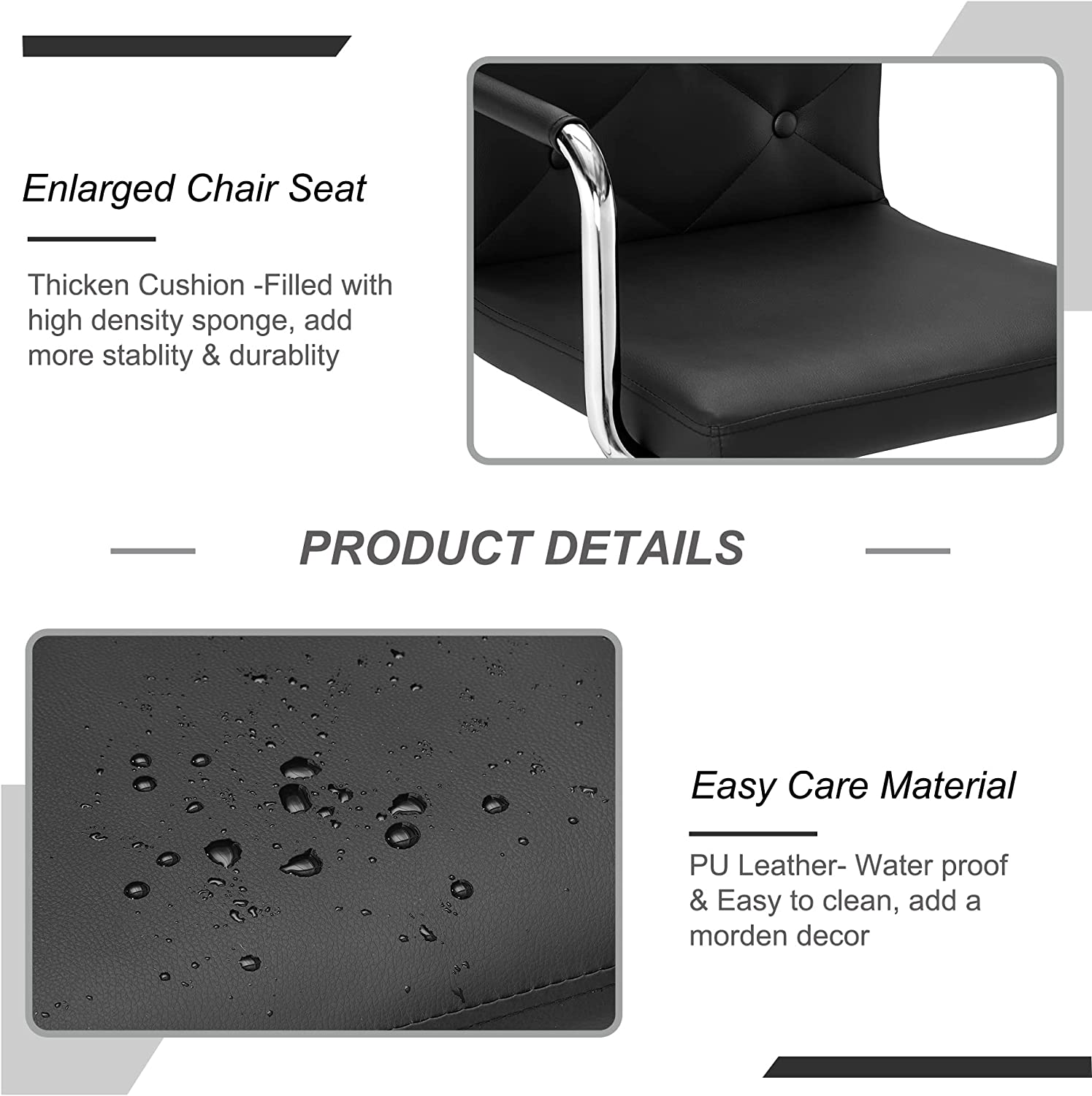 VECELO Adjustable Counter Height Bar Stools Set of 2 - VECELO