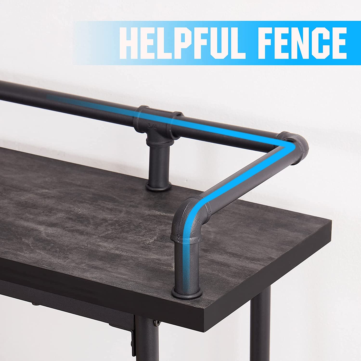 VECELO Extra Long Console/Sofa Table with Charging Station&Power Outle