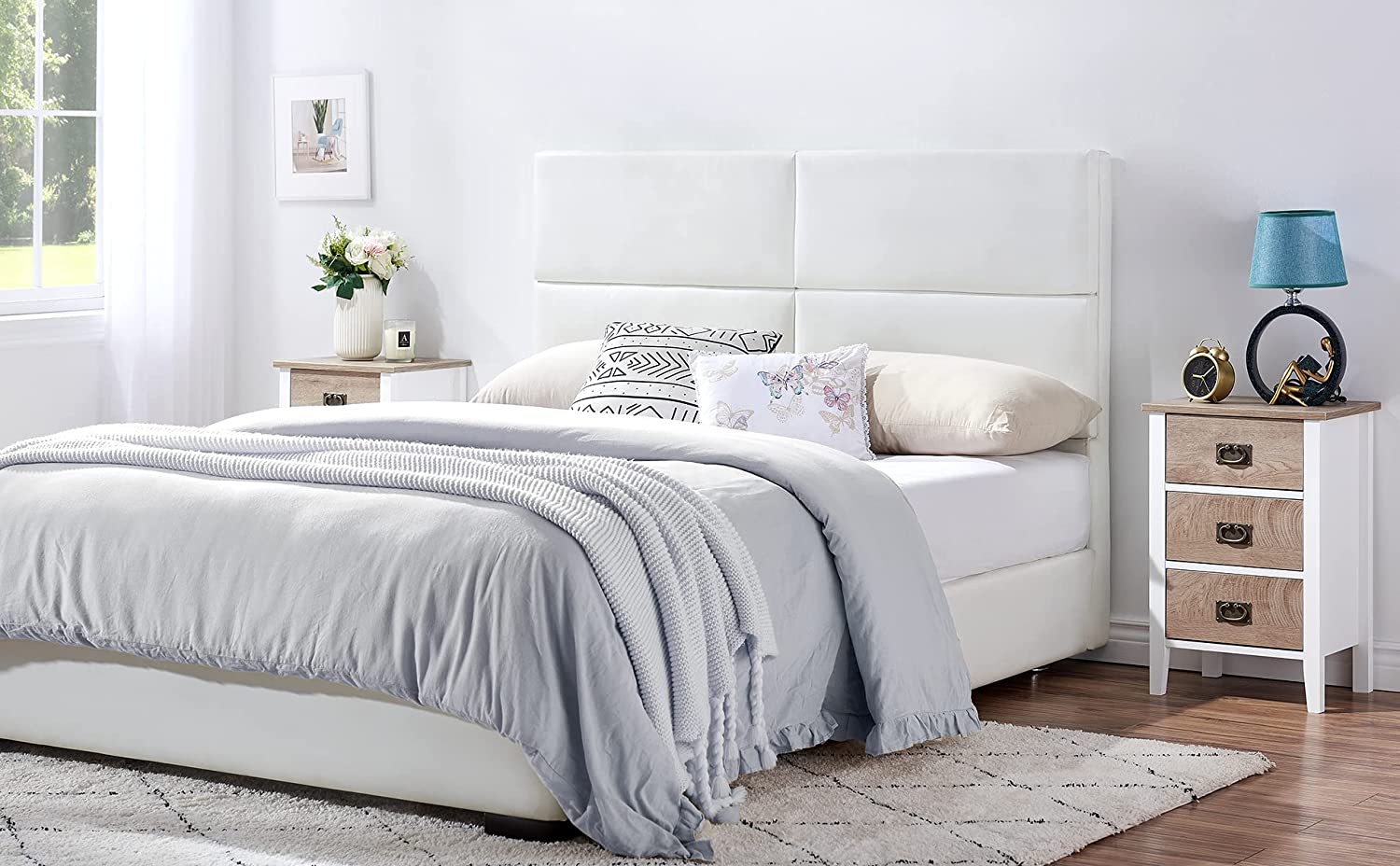 VECELO Modern Nightstands Set of 2, Side End Table with Drawers