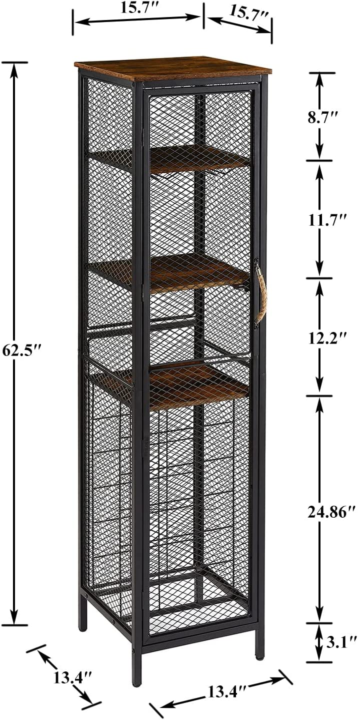VECELO 3-Tier Wine Racks Cabinet with Door - VECELO