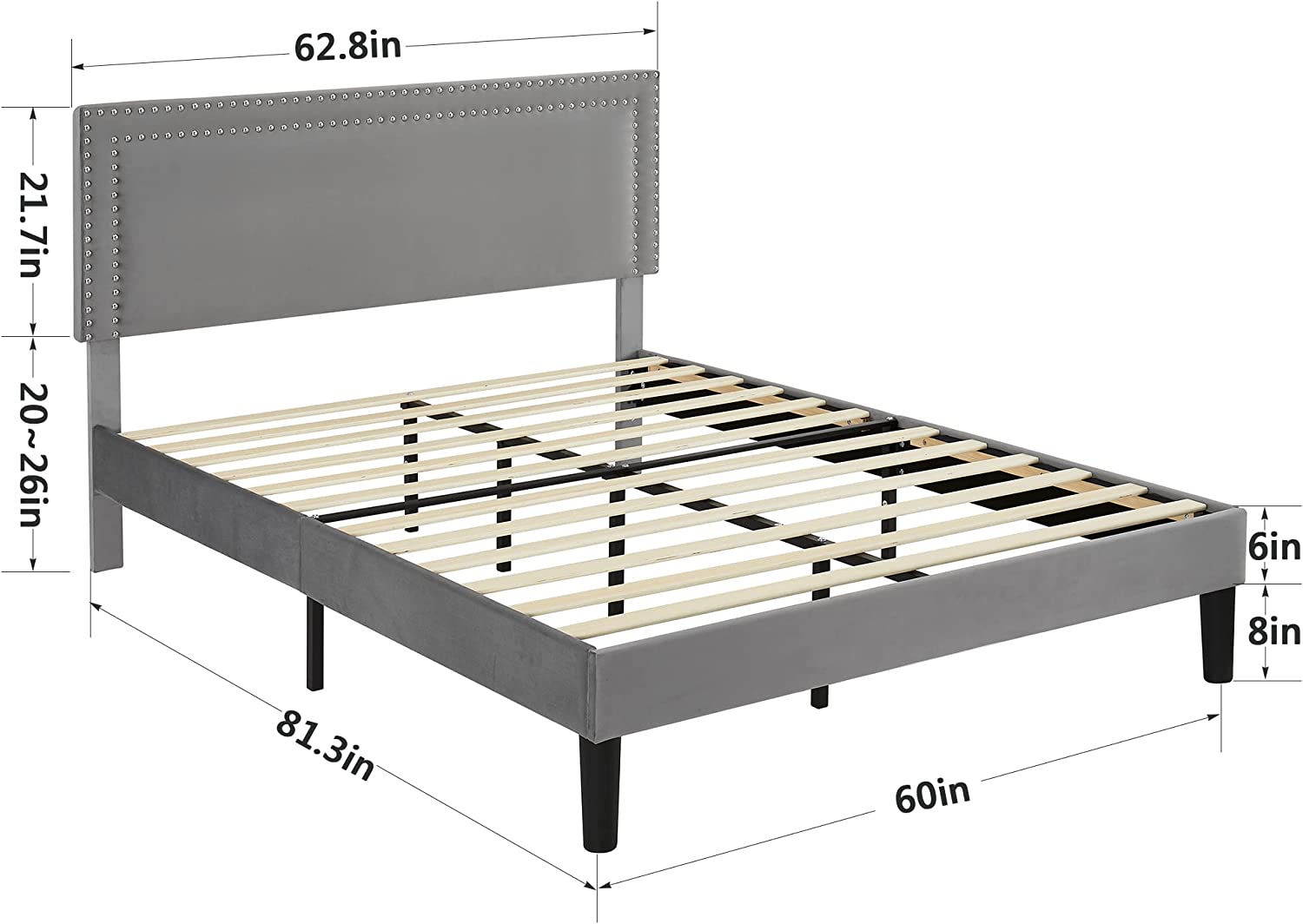 VECELO Modern Platform Bed Frame/Mattress Foundation