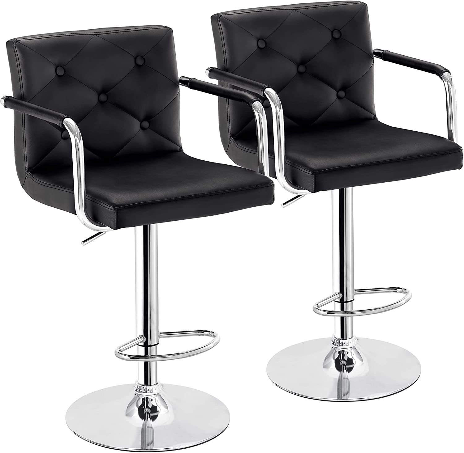 VECELO Adjustable Counter Height Bar Stools Set of 2