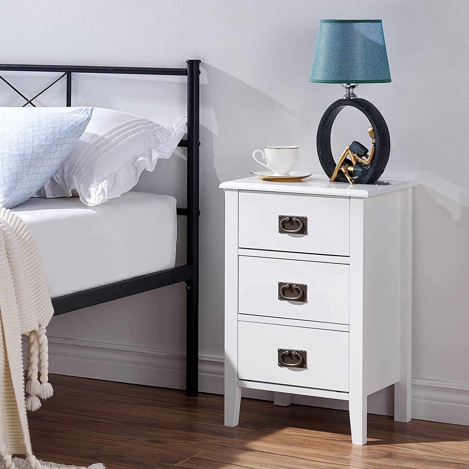 VECELO Modern Nightstands Set of 2, Side End Table with Drawers