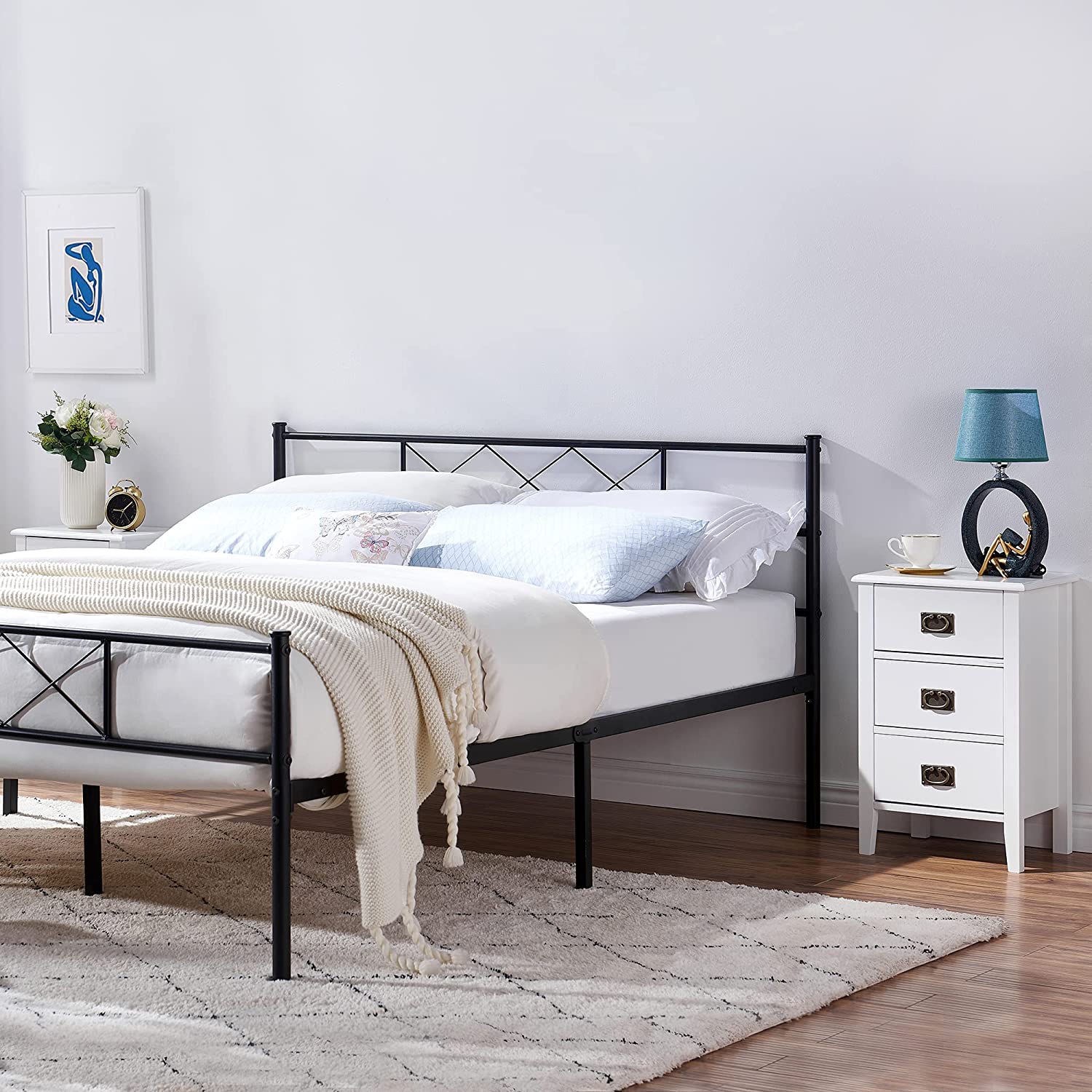 VECELO Modern Nightstands Set of 2, Side End Table with Drawers