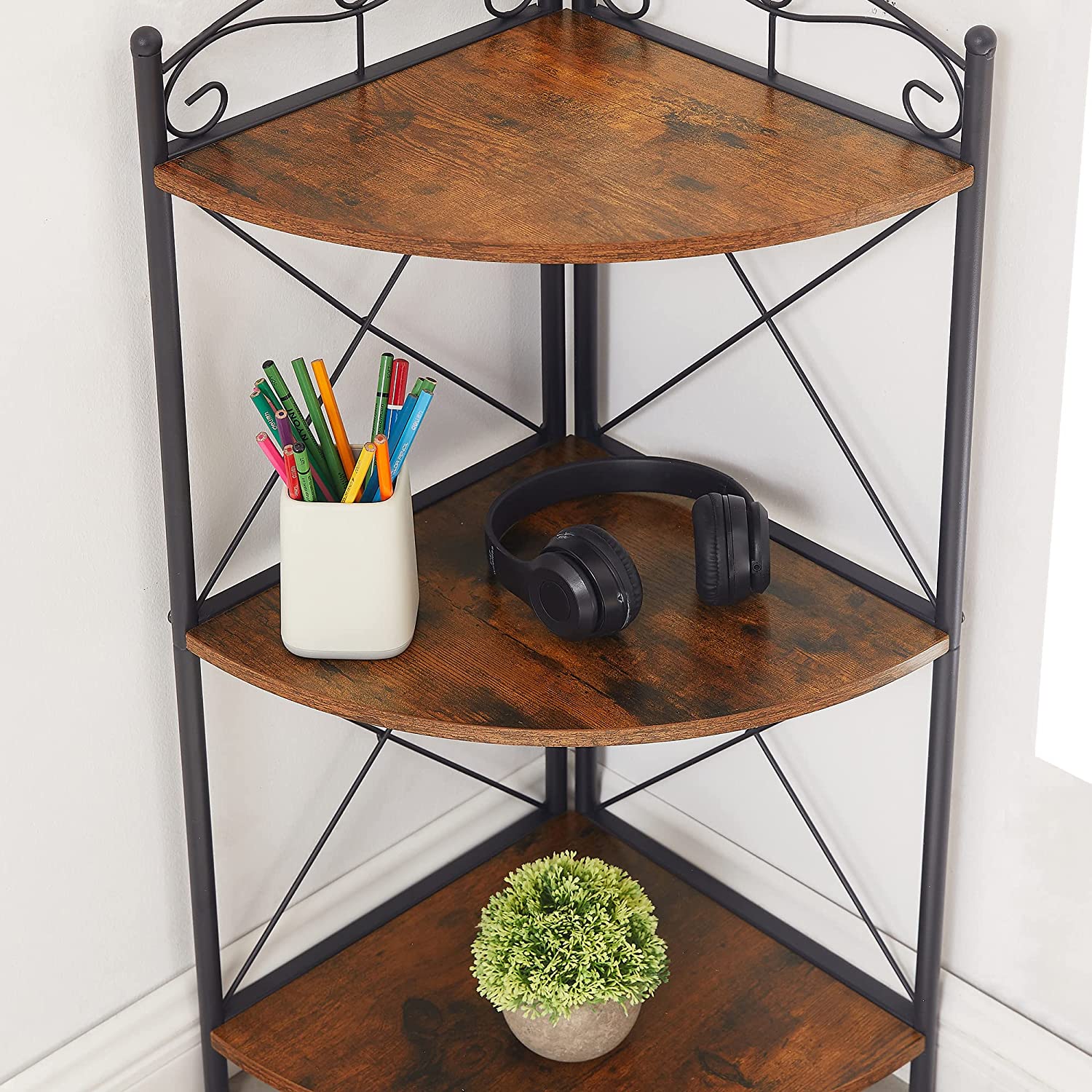 VECELO 3 Ties Corner Display Shelf Free-Standing Organizer - VECELO