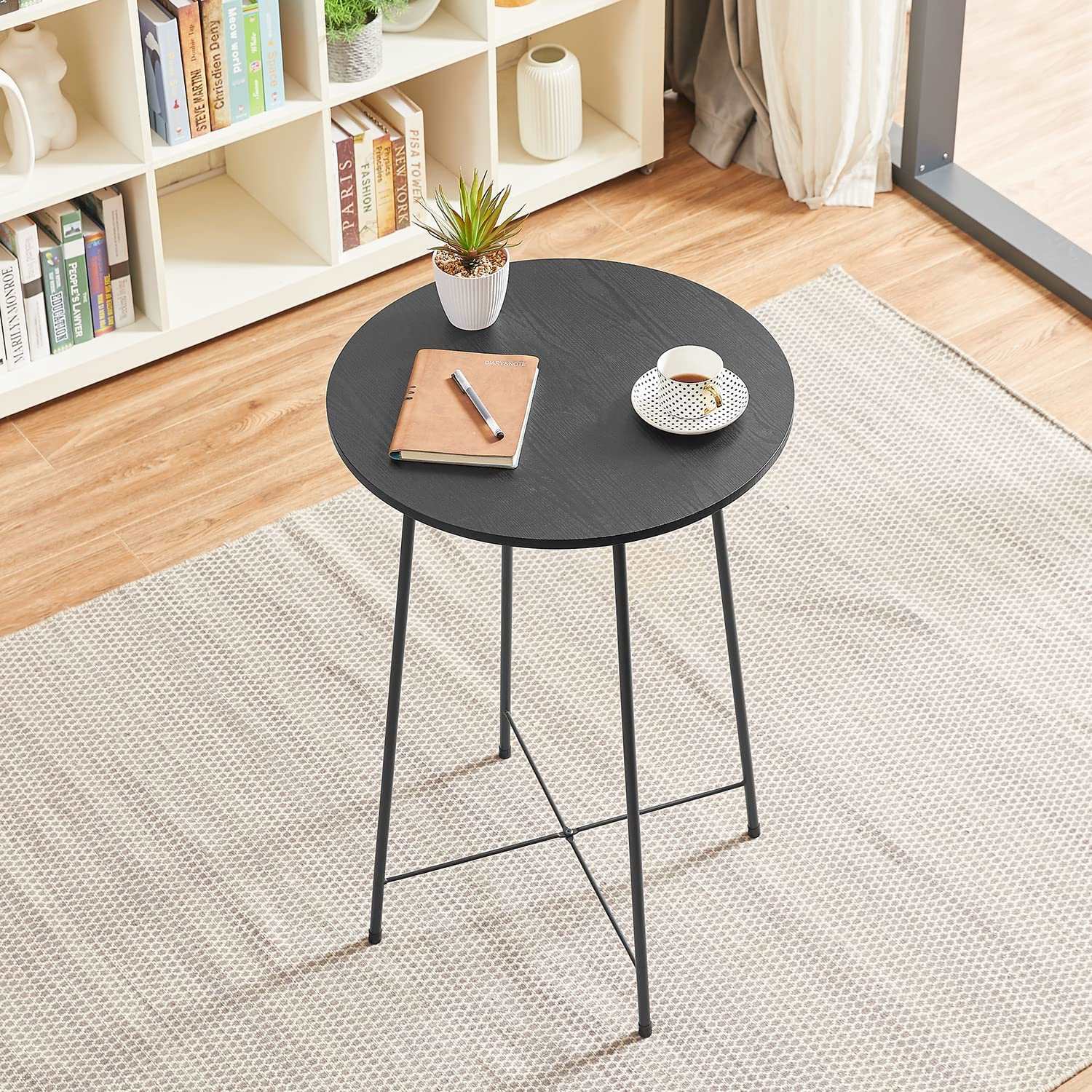 VECELO 3-Piece Round Bistro Table and Chairs Set with Counter Height & Wood top for Dining Room