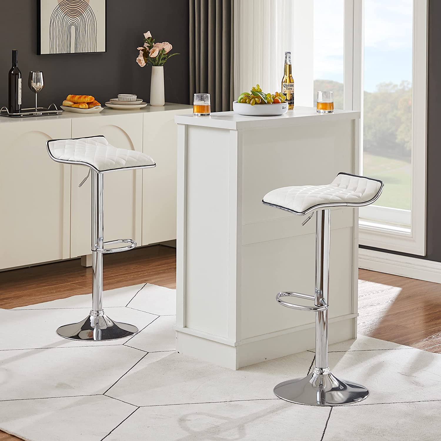 VECELO Bar Stools Set of 2, Kitchen Island Counter Height Bar Chairs - VECELO