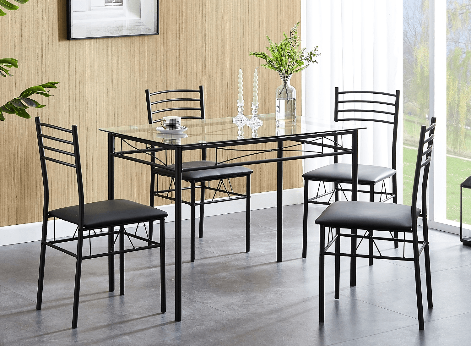 Vecelo dining table with 4 chairs deals
